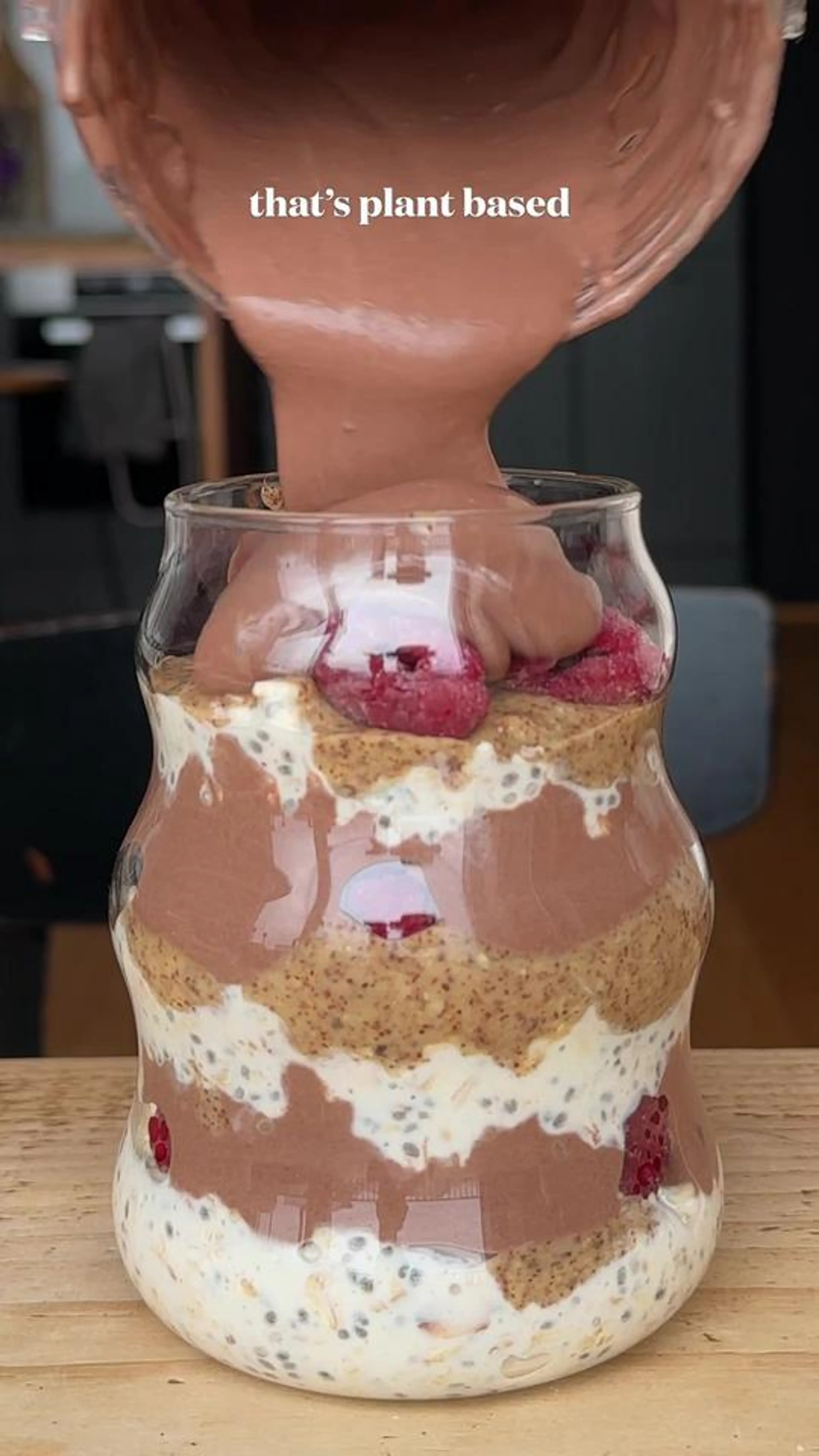Tofu Chocolate Pudding Overnight Oats
