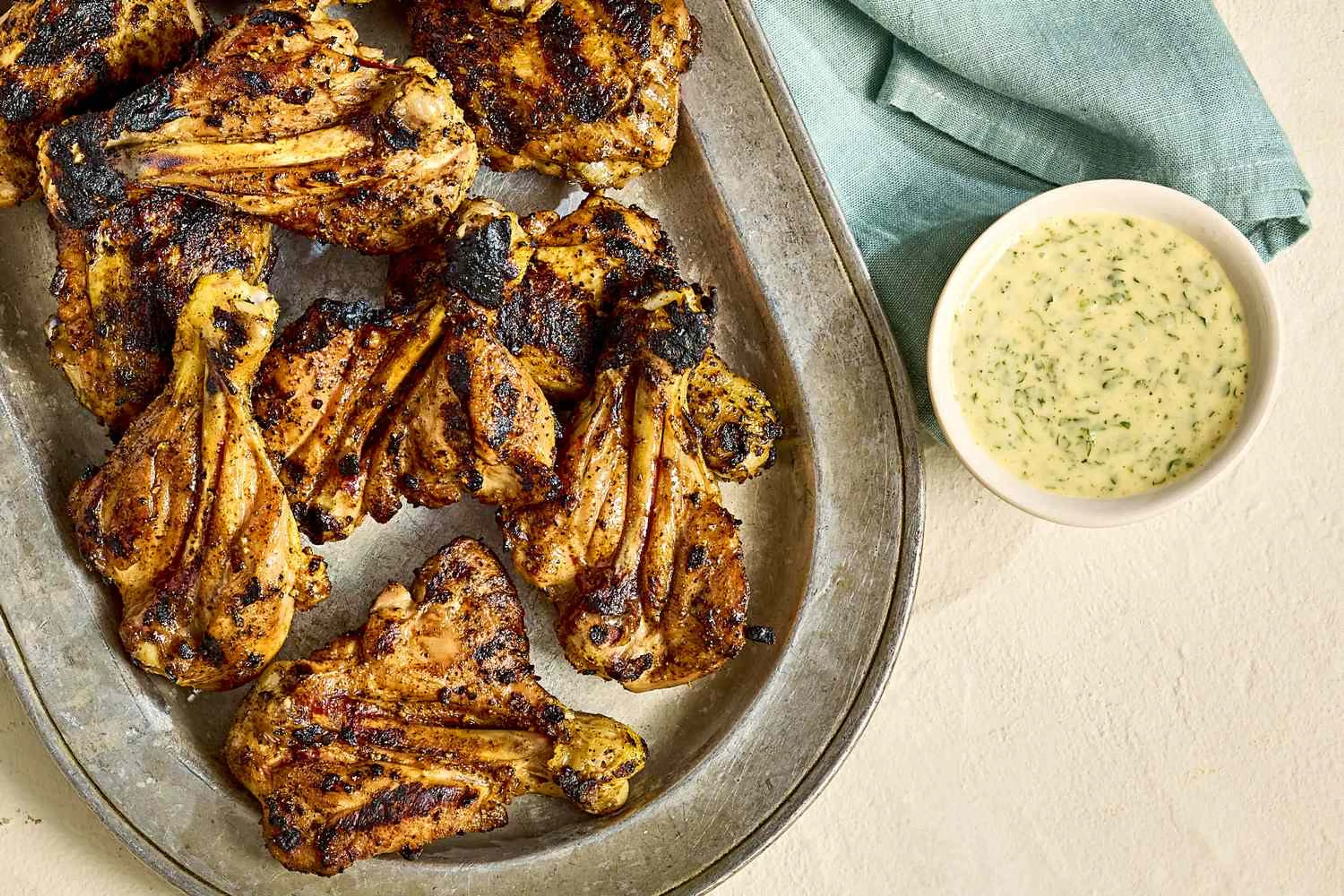 Butterflied Chicken Drumsticks with Sonoran White Barbecue S