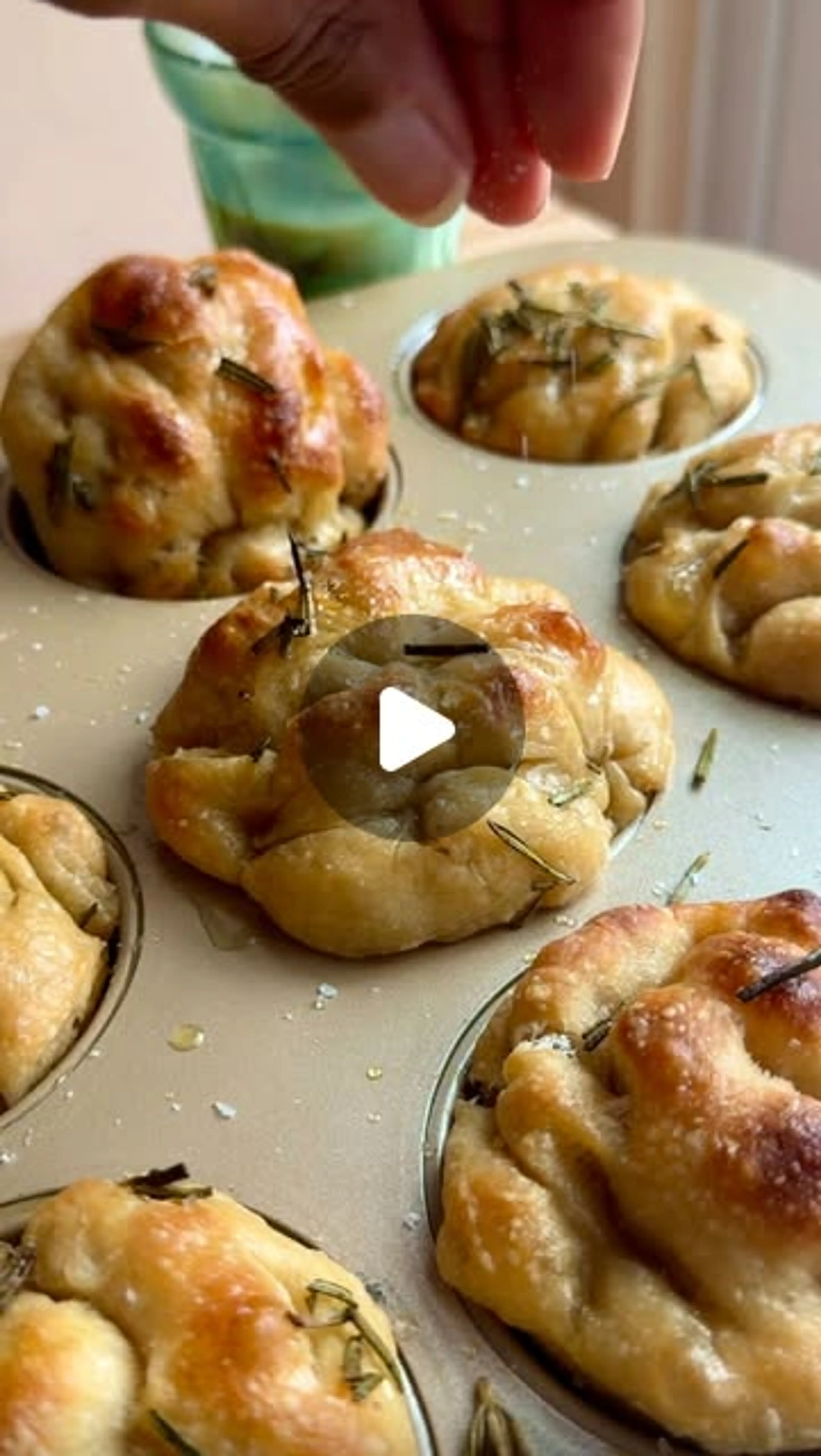 Sourdough Rosemary Focaccia Muffins | This Recipe Uses Sourd