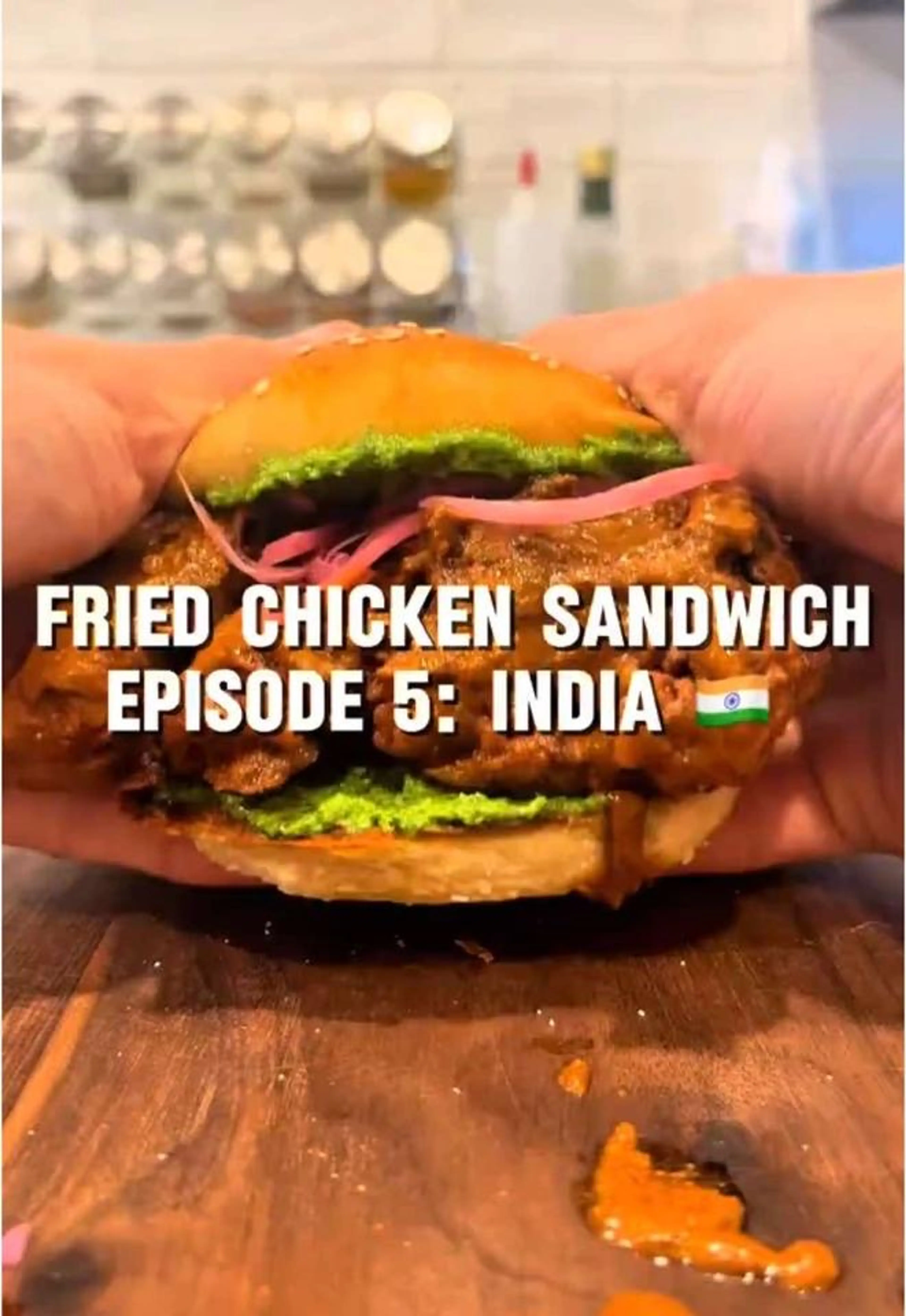 Onion Bhaji Fried Chicken Sándwich
