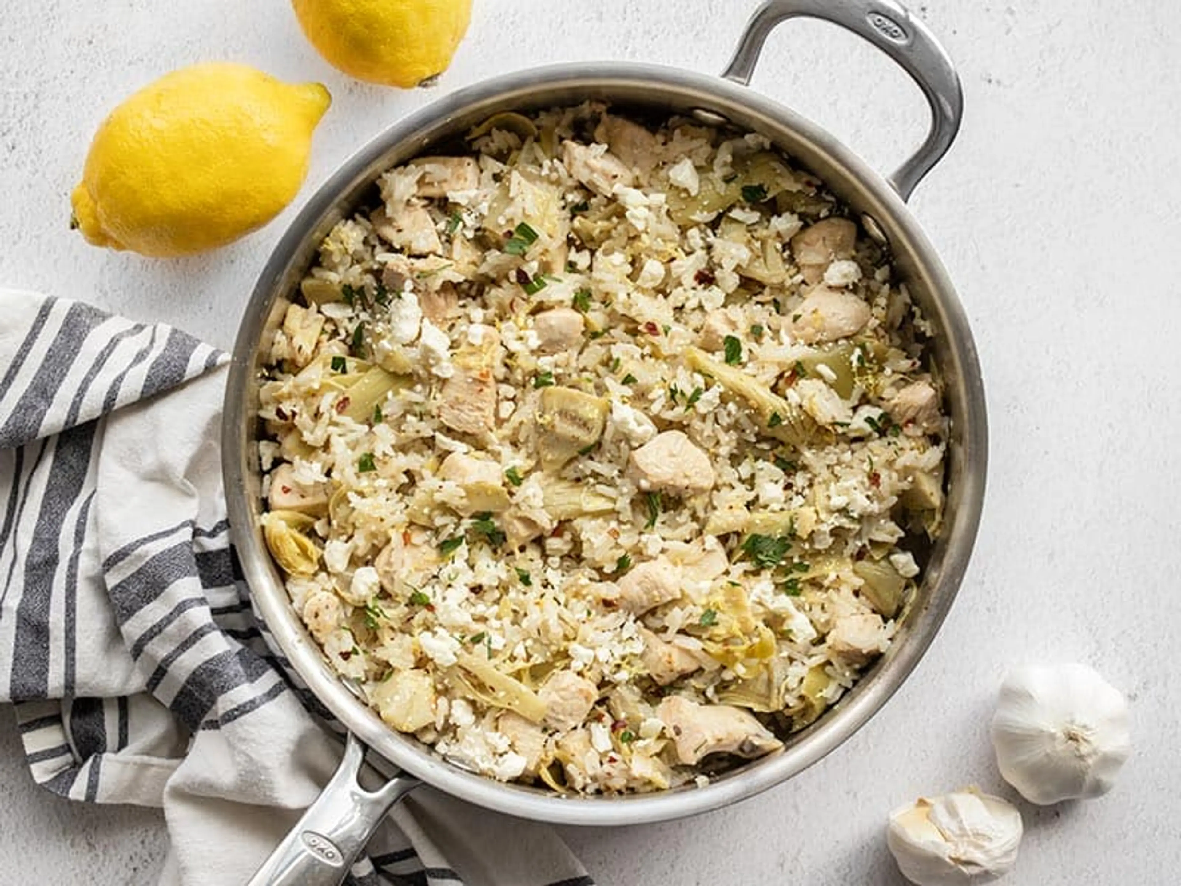 One Pot Lemon Artichoke Chicken and Rice