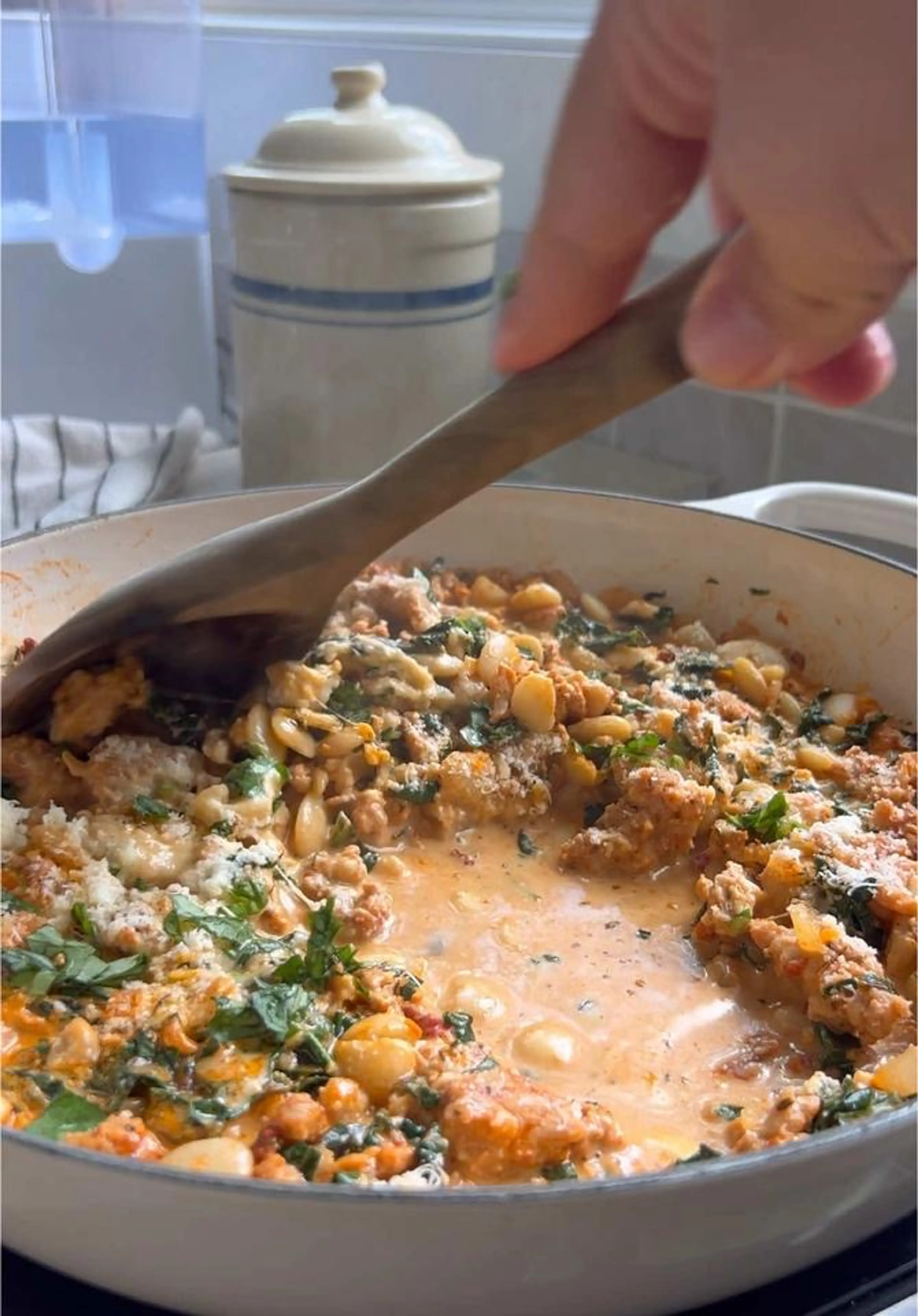 Tuscan White Bean and Chicken Sausage Skillet