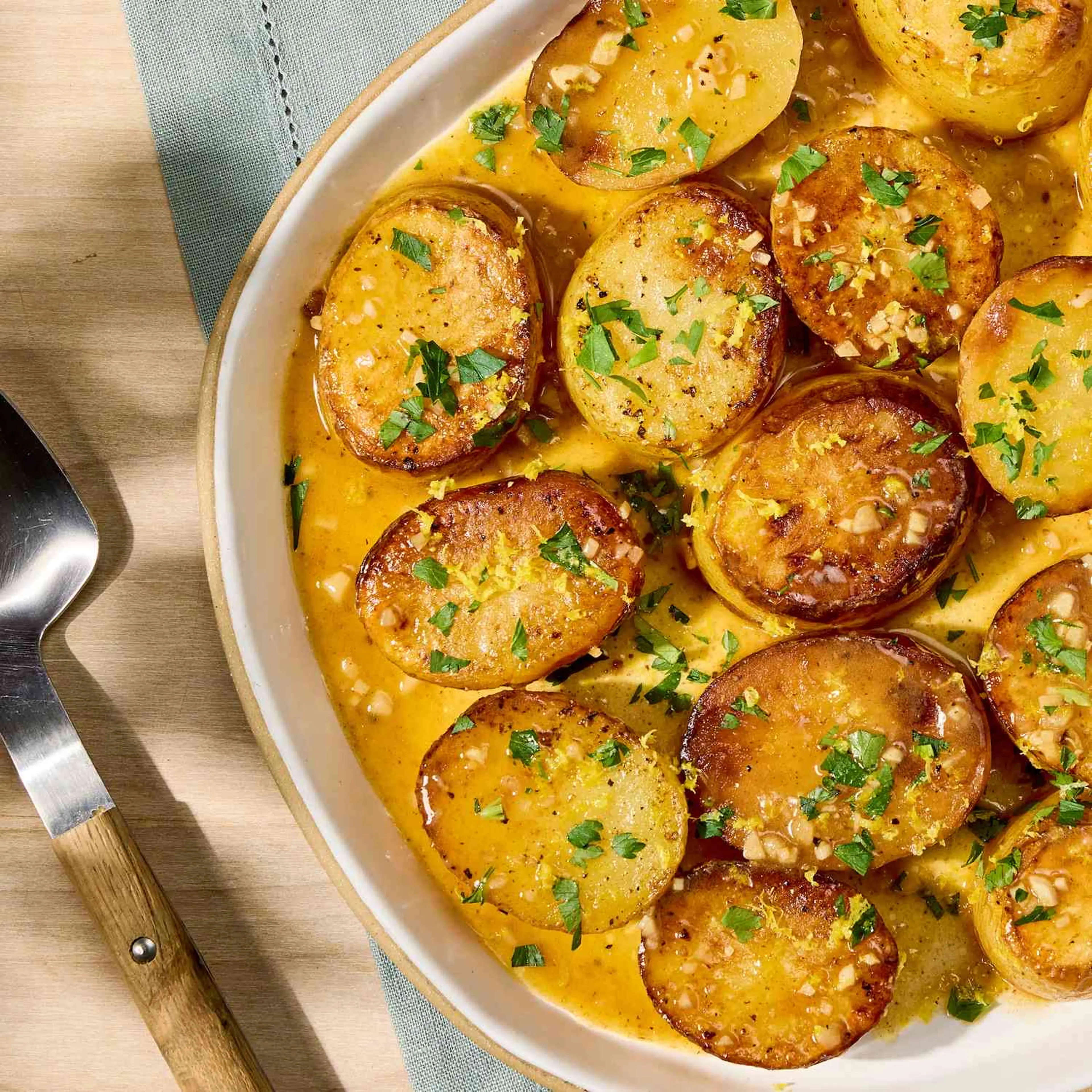 Lemon-Garlic Melting Potatoes