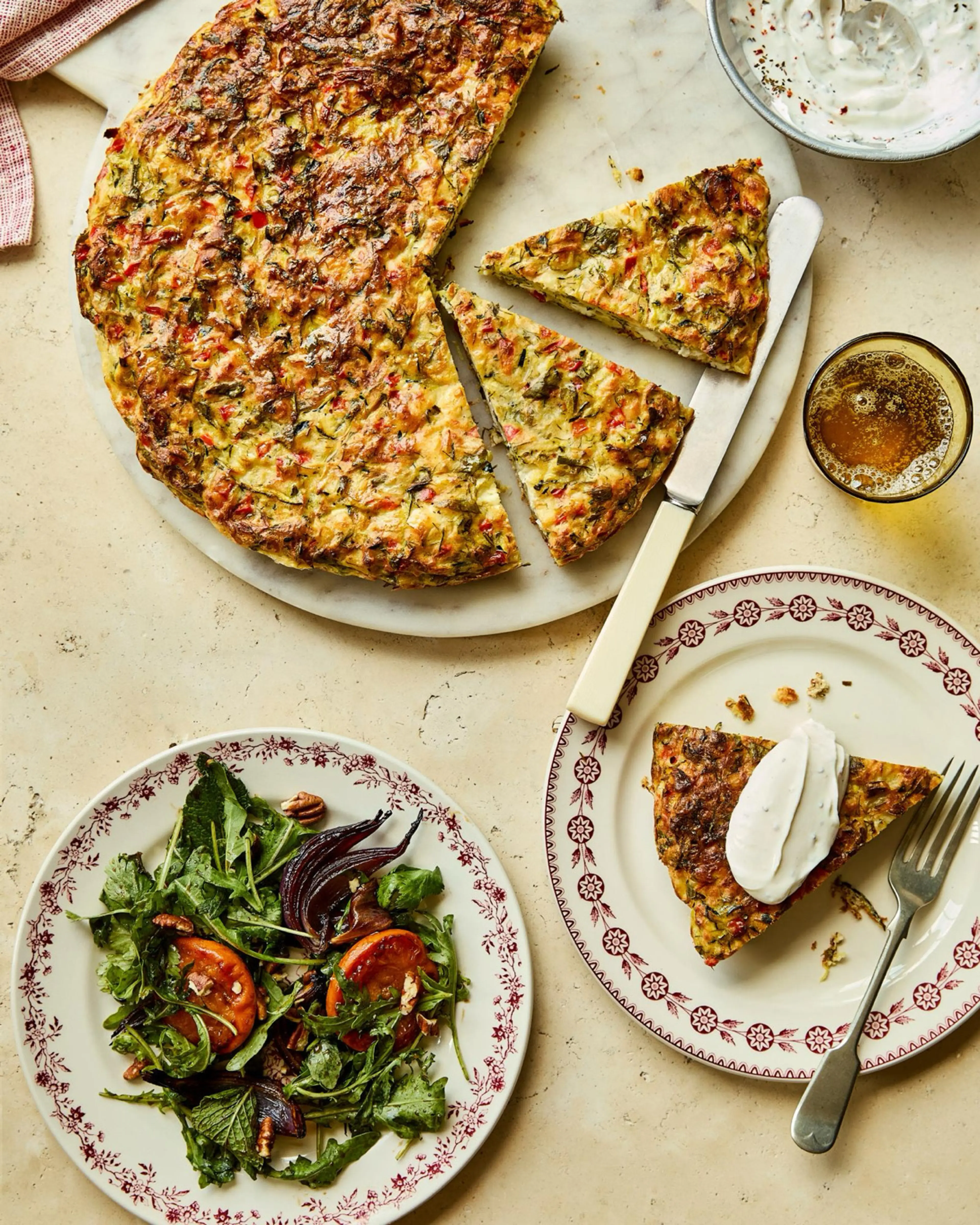 Courgette and feta ijeh (Arabic frittata)