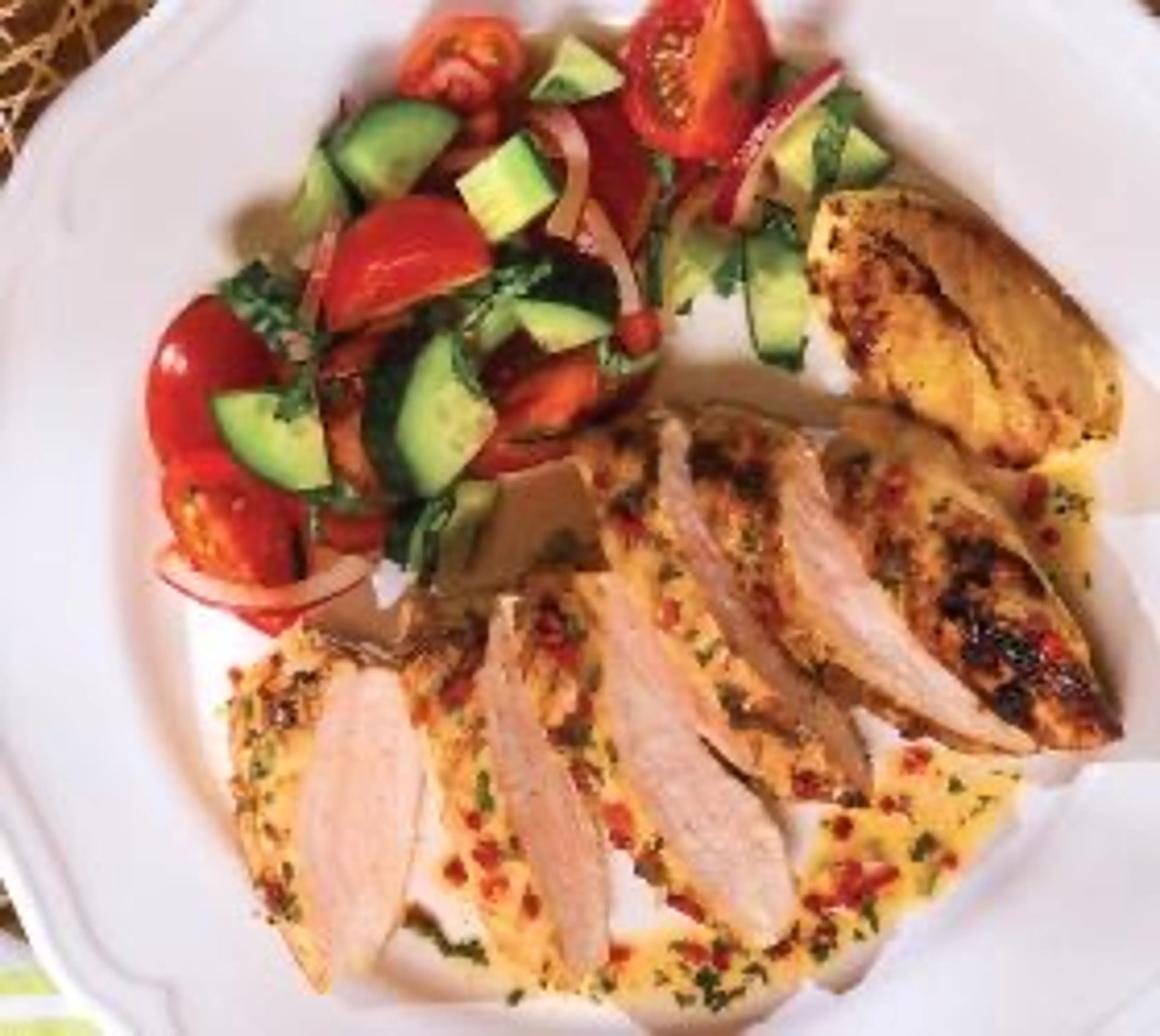 Piri Piri Chicken with a Tomato and Cucumber Salad