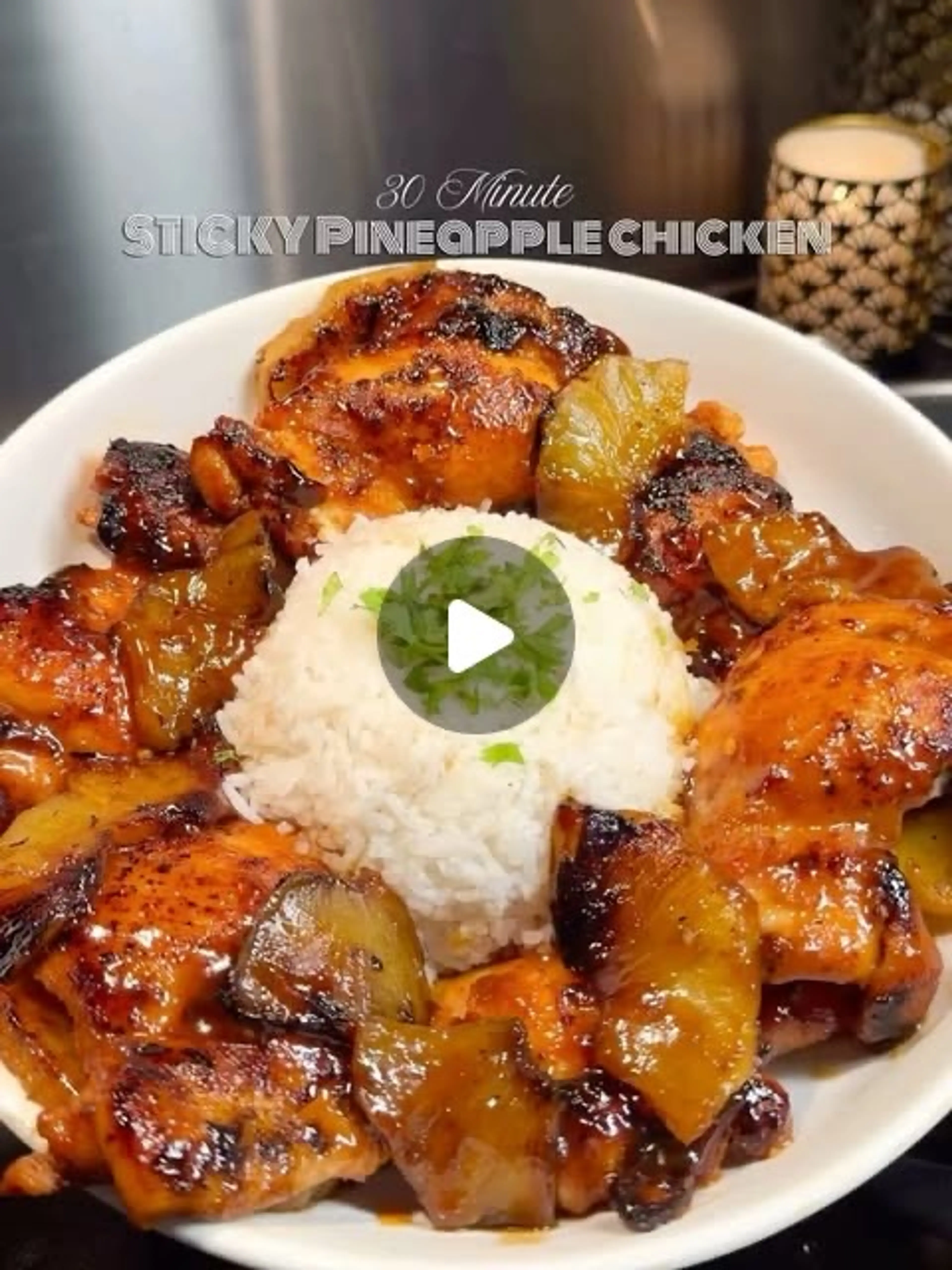 Sticky Pineapple Chicken with Coconut Rice