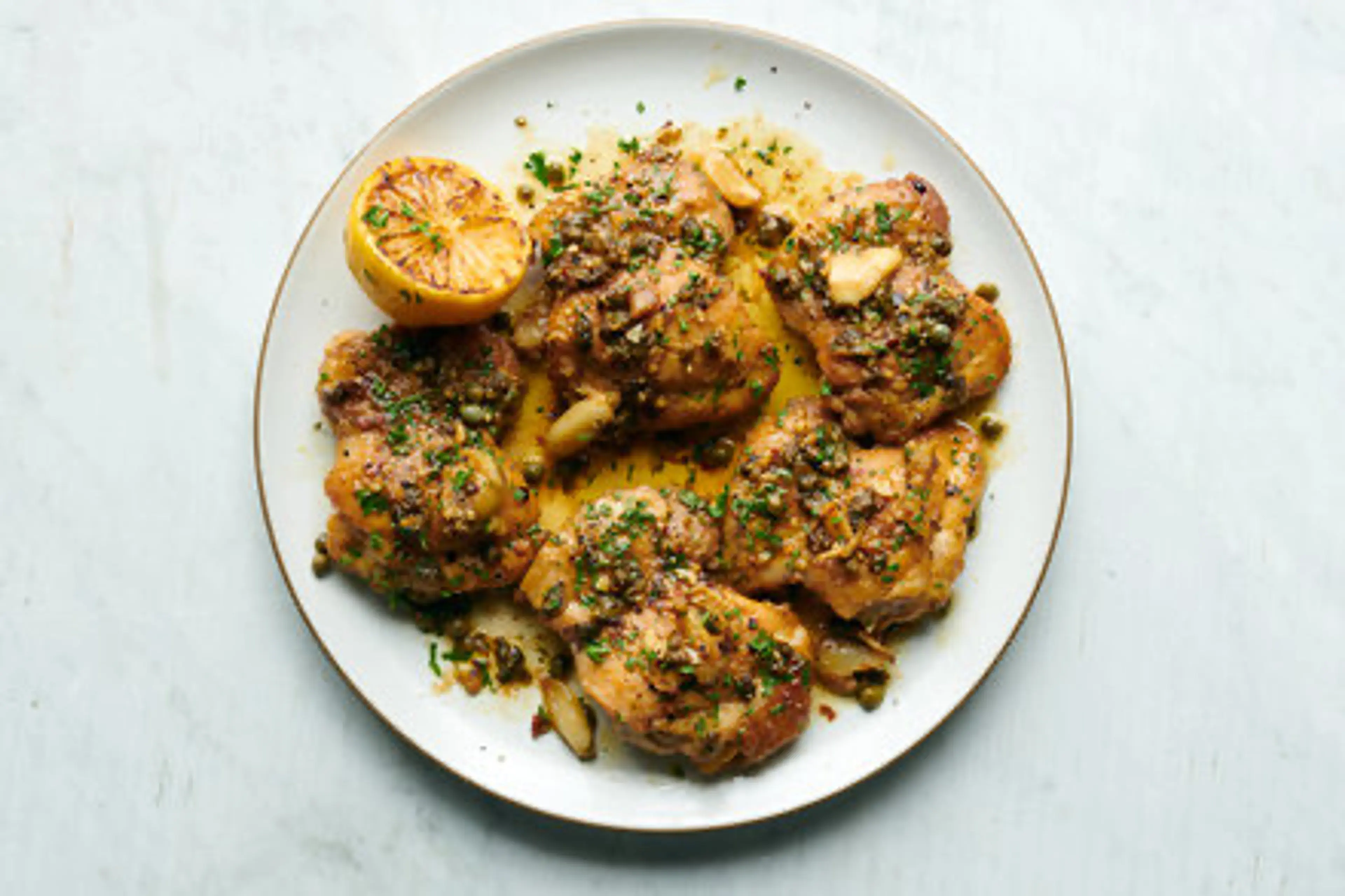 Garlicky Chicken With Lemon-Anchovy Sauce