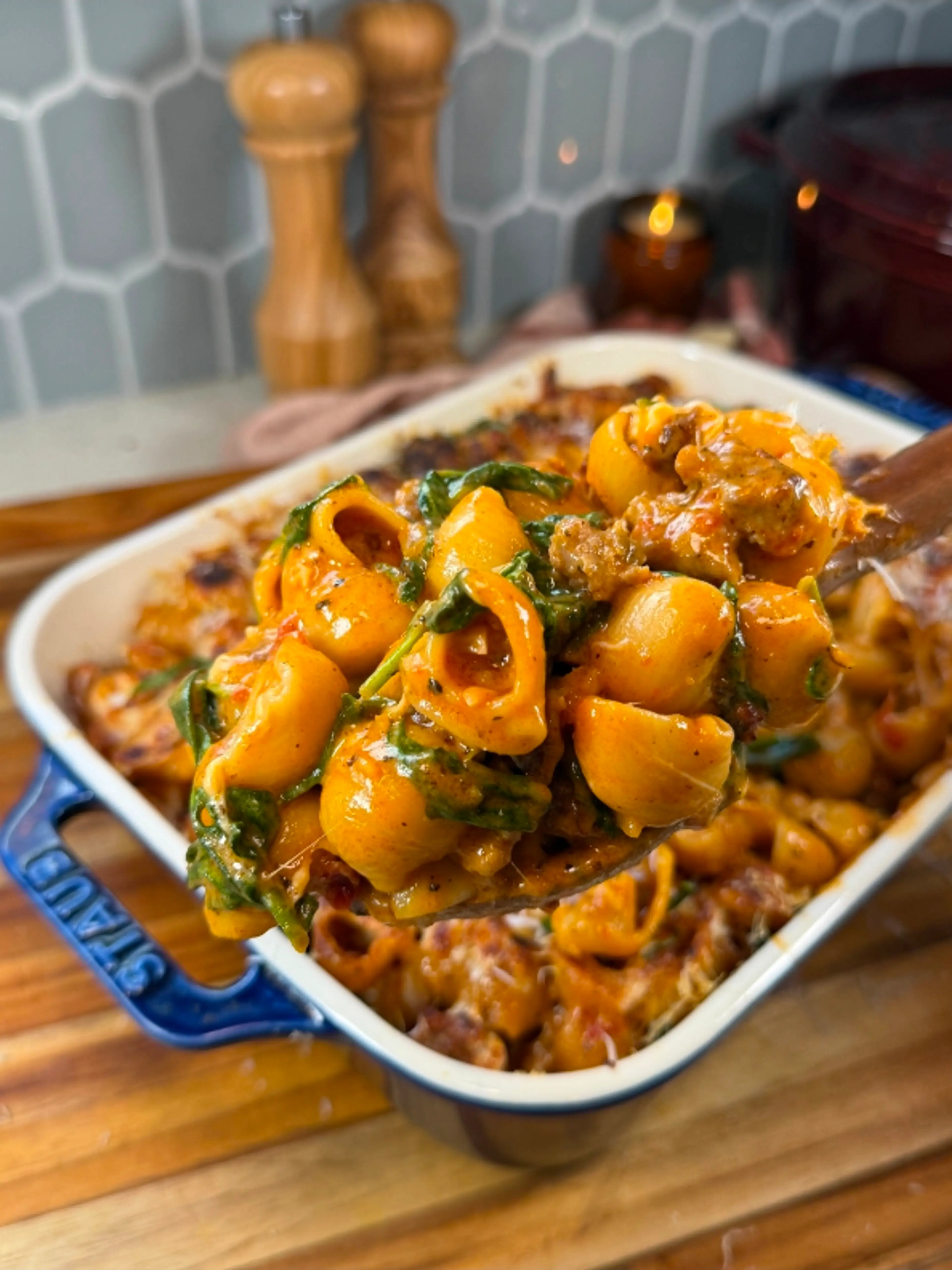 Tuscan Sausage Pasta Bake