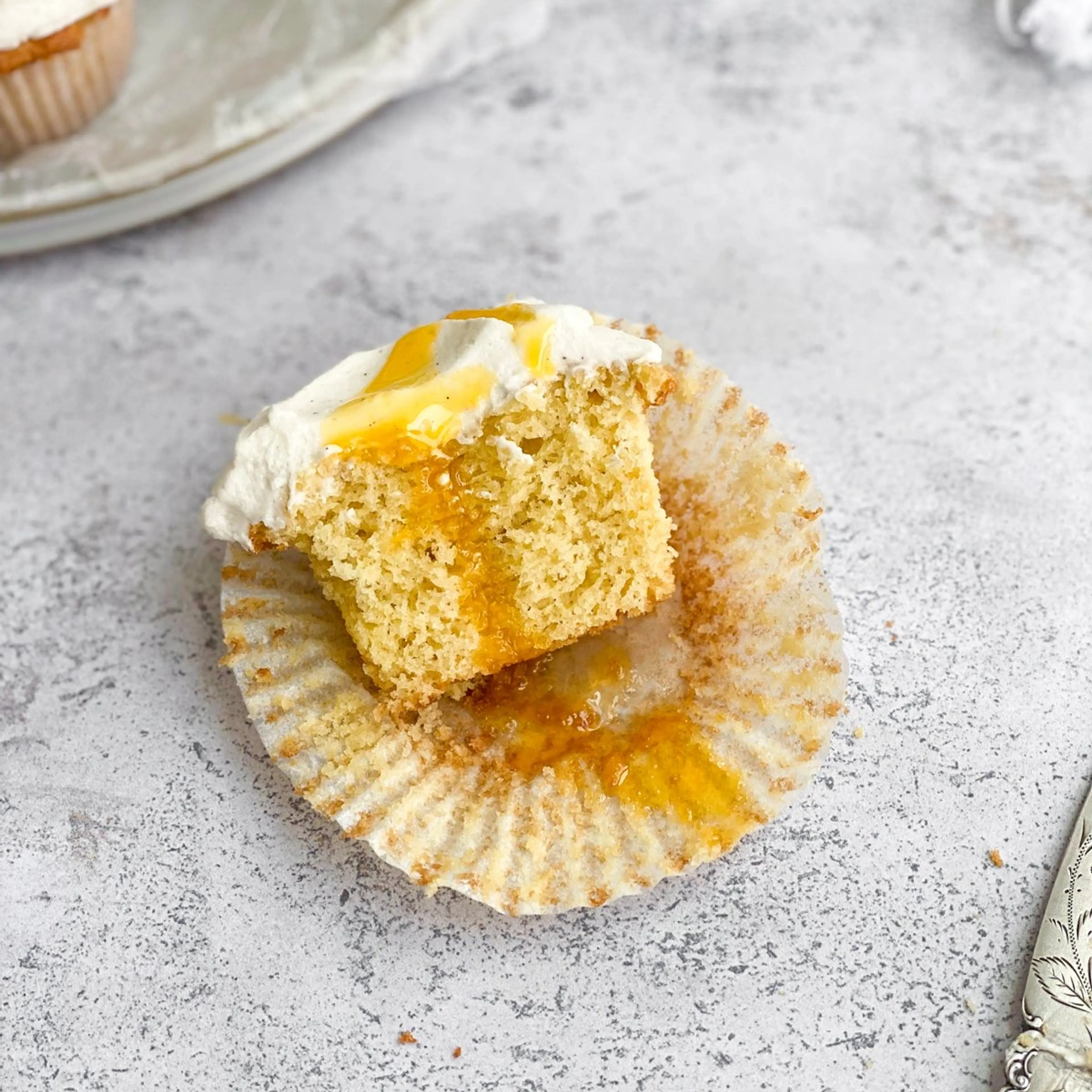 Mango Cupcakes with Vanilla Mango Buttercream