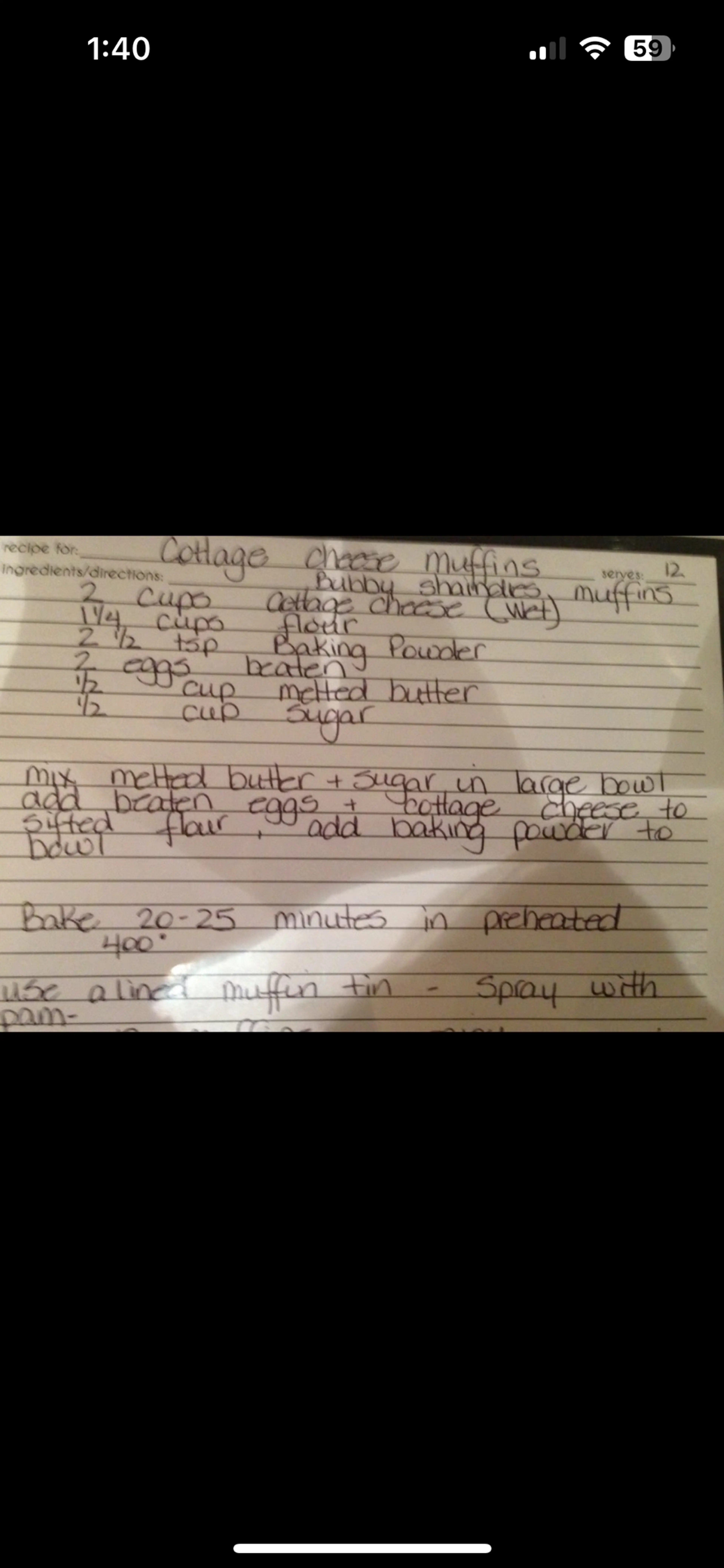 Marcia’s Cottage Cheese Muffins