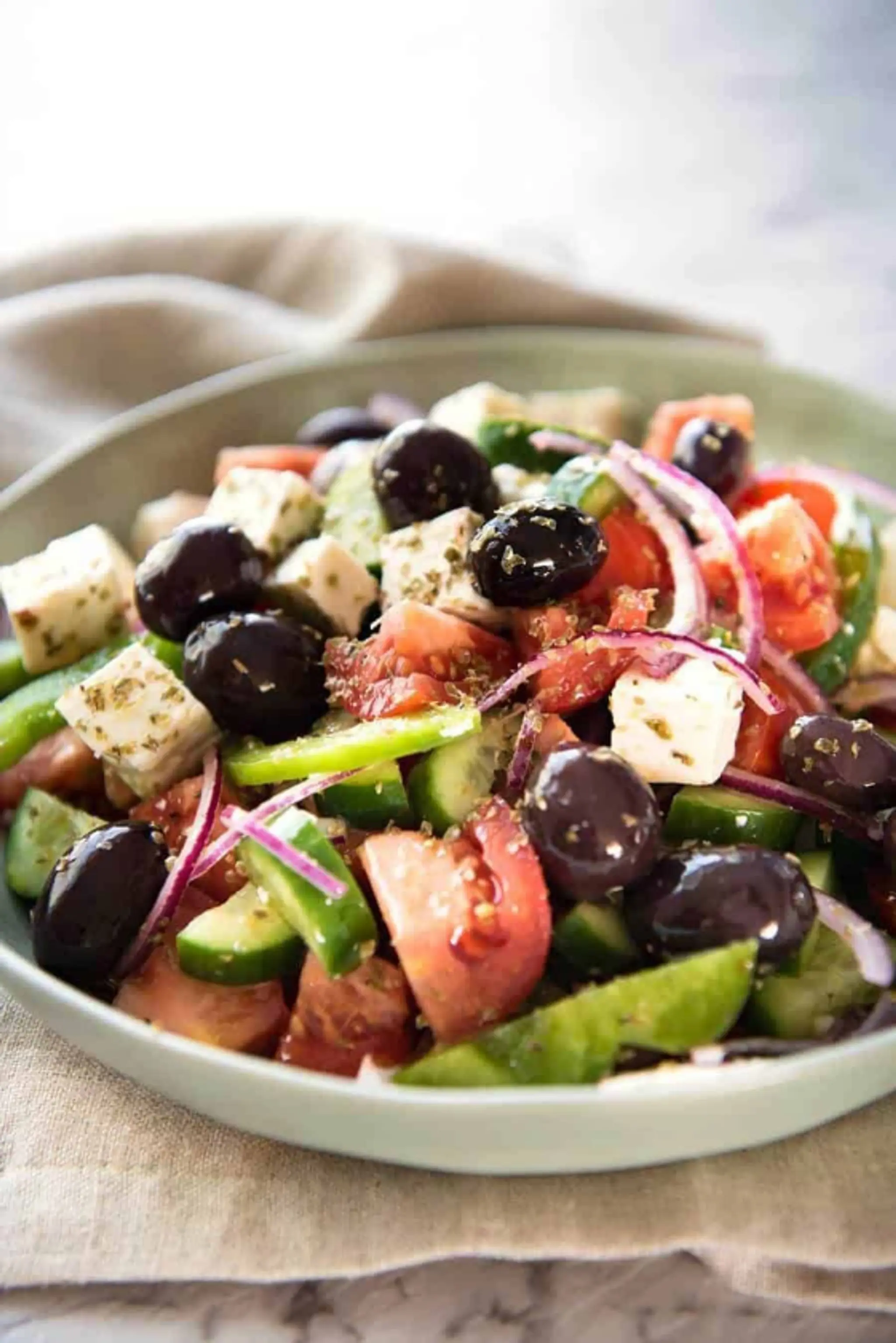 Greek Salad with Homemade Greek Salad Dressing