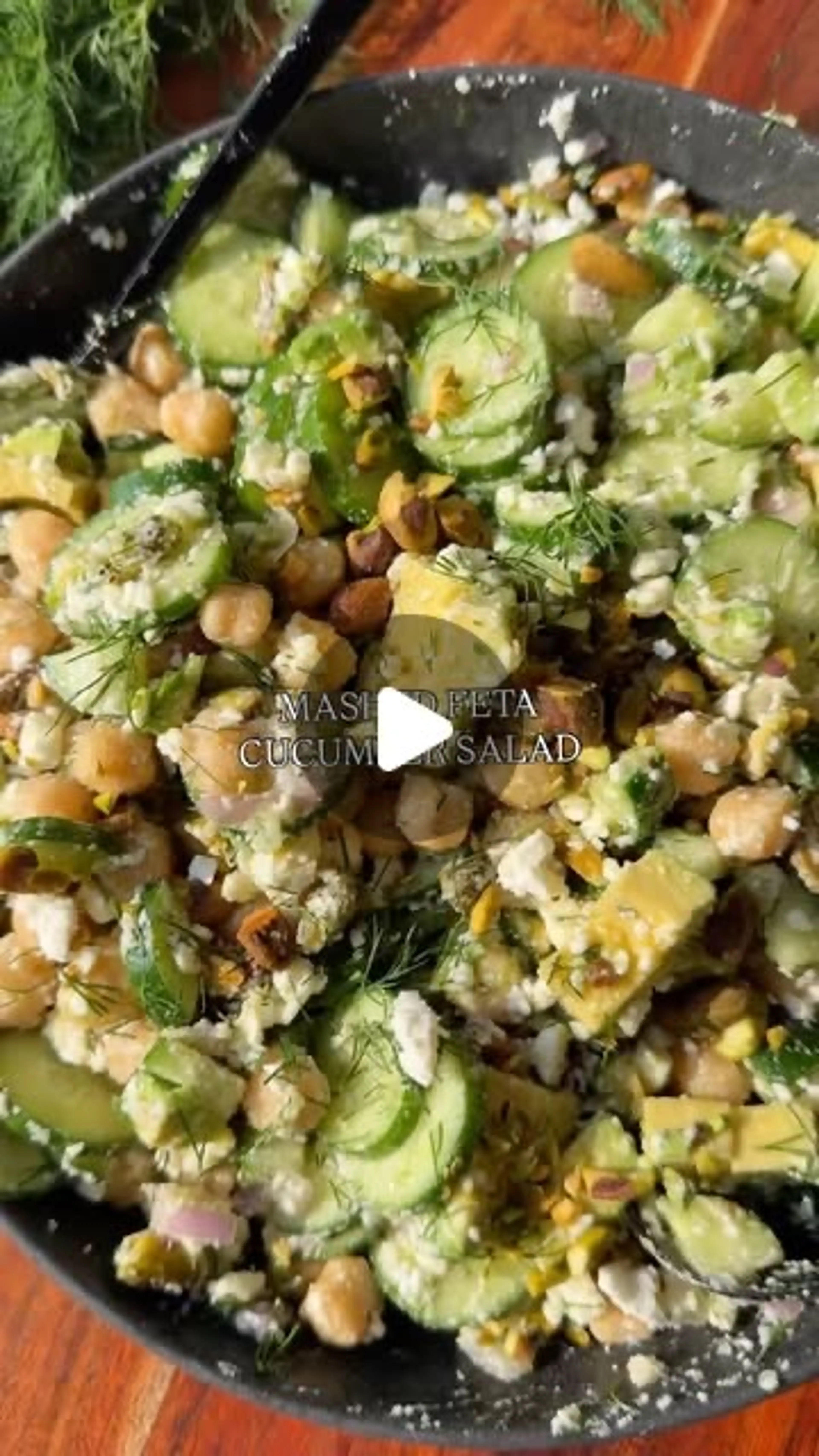 Mashed Feta Cucumber Salad
