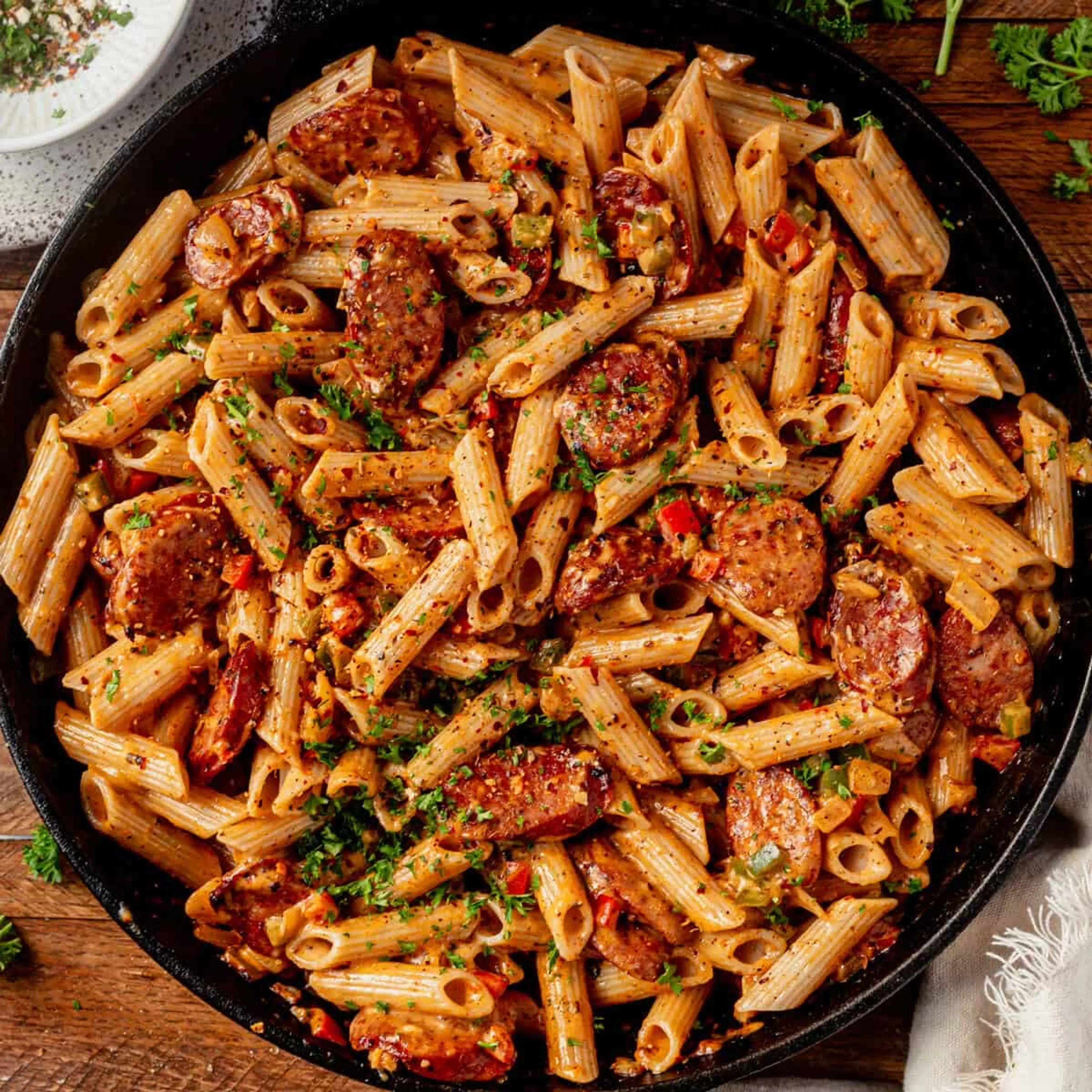 Creamy Cajun Sausage Pasta