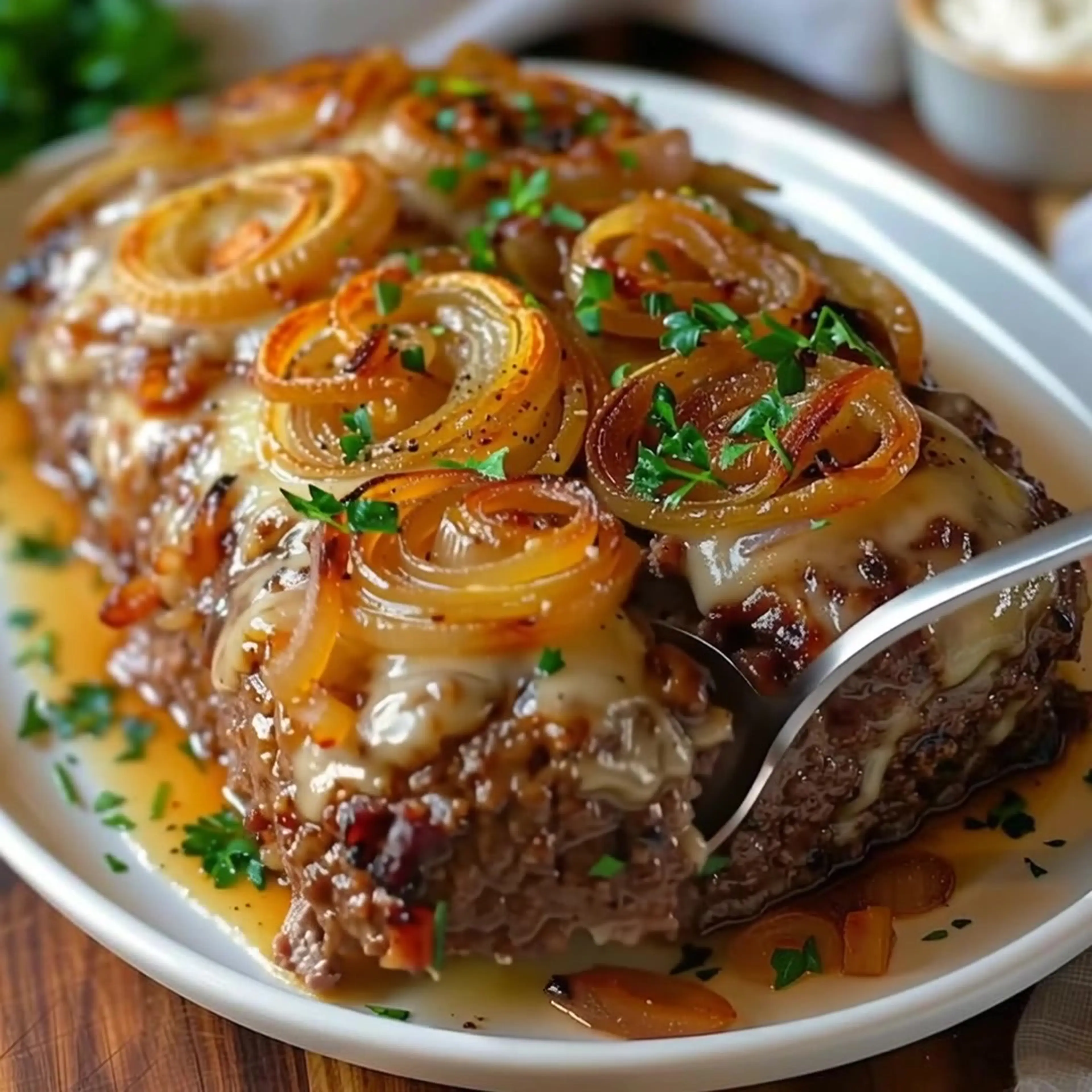 French Onion Meatloaf With Gruyère