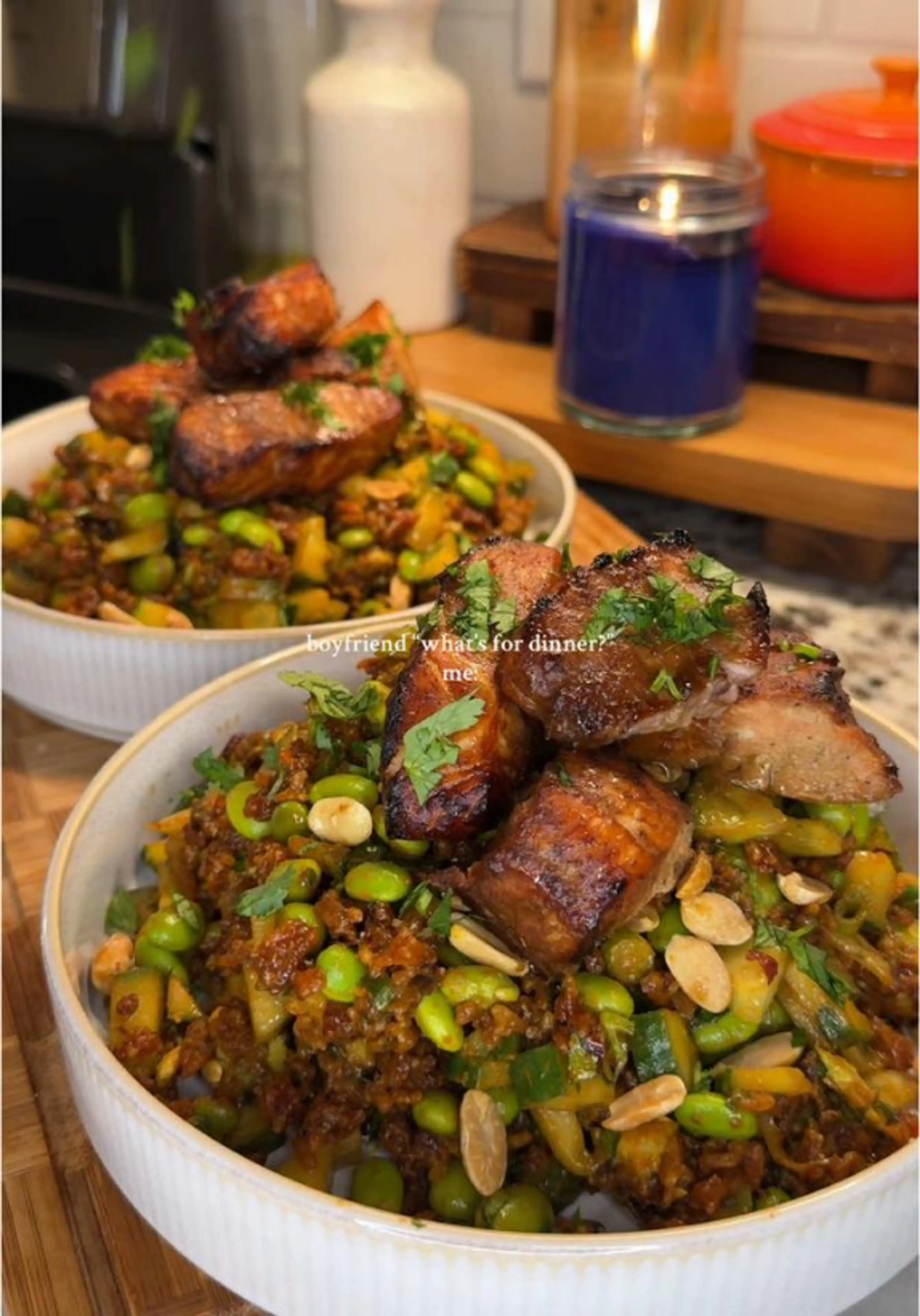 Chili Peanut Crispy Rice Salad
