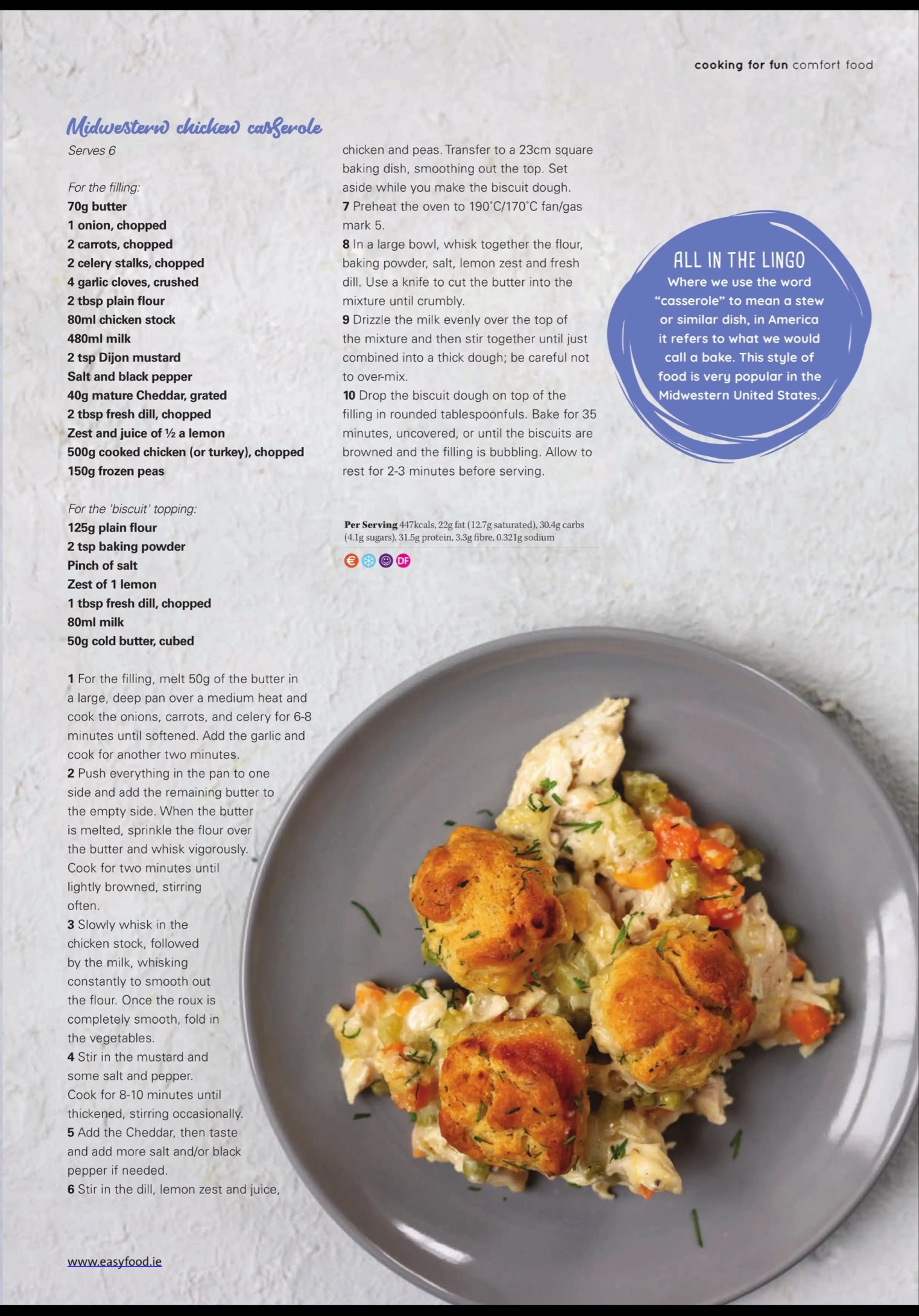 Midwestern chicken casserole