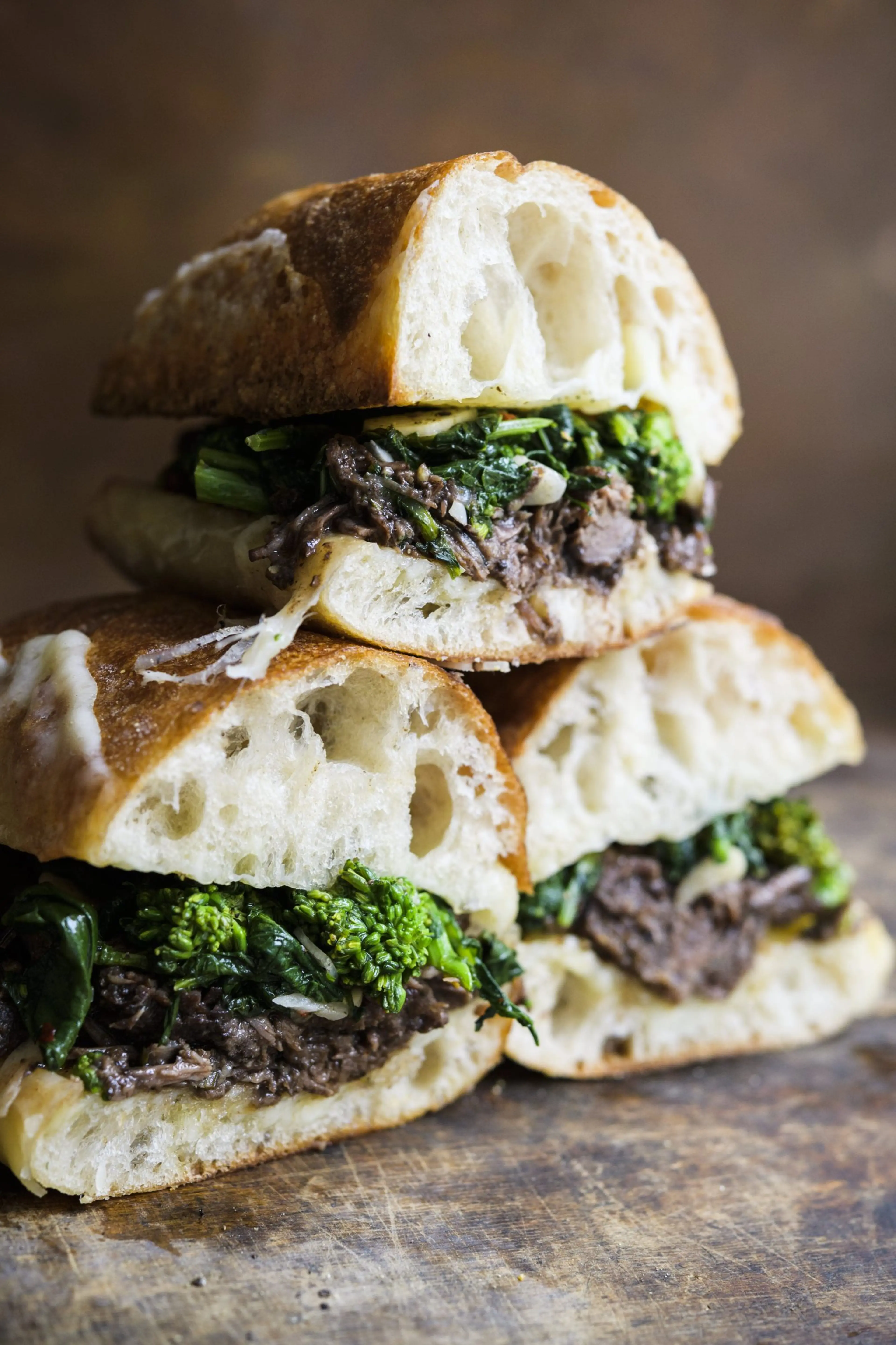 Beef Ragù and Broccoli Rabe Sandwiches