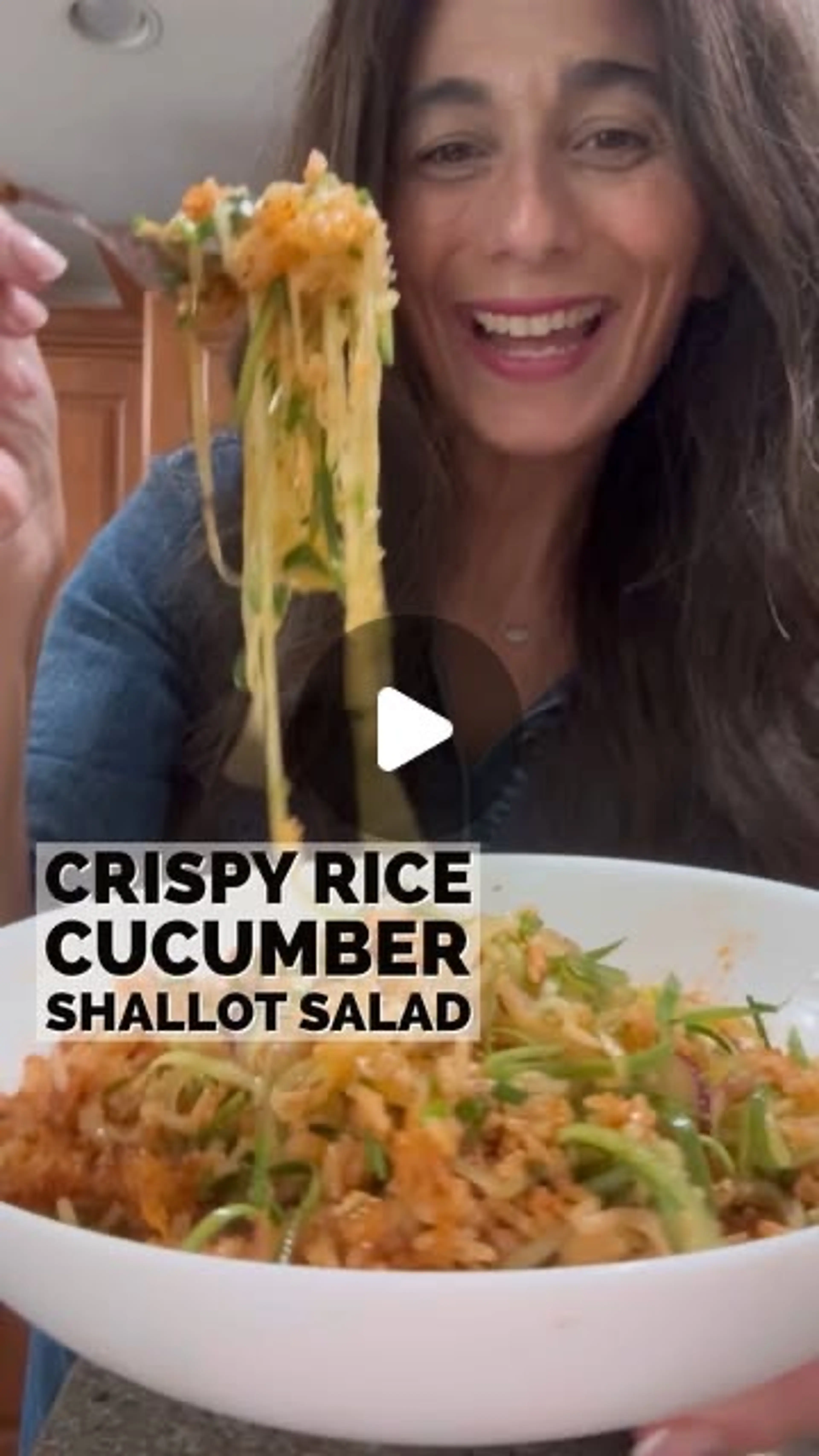 Crispy Rice Cucumber Shallot Salad