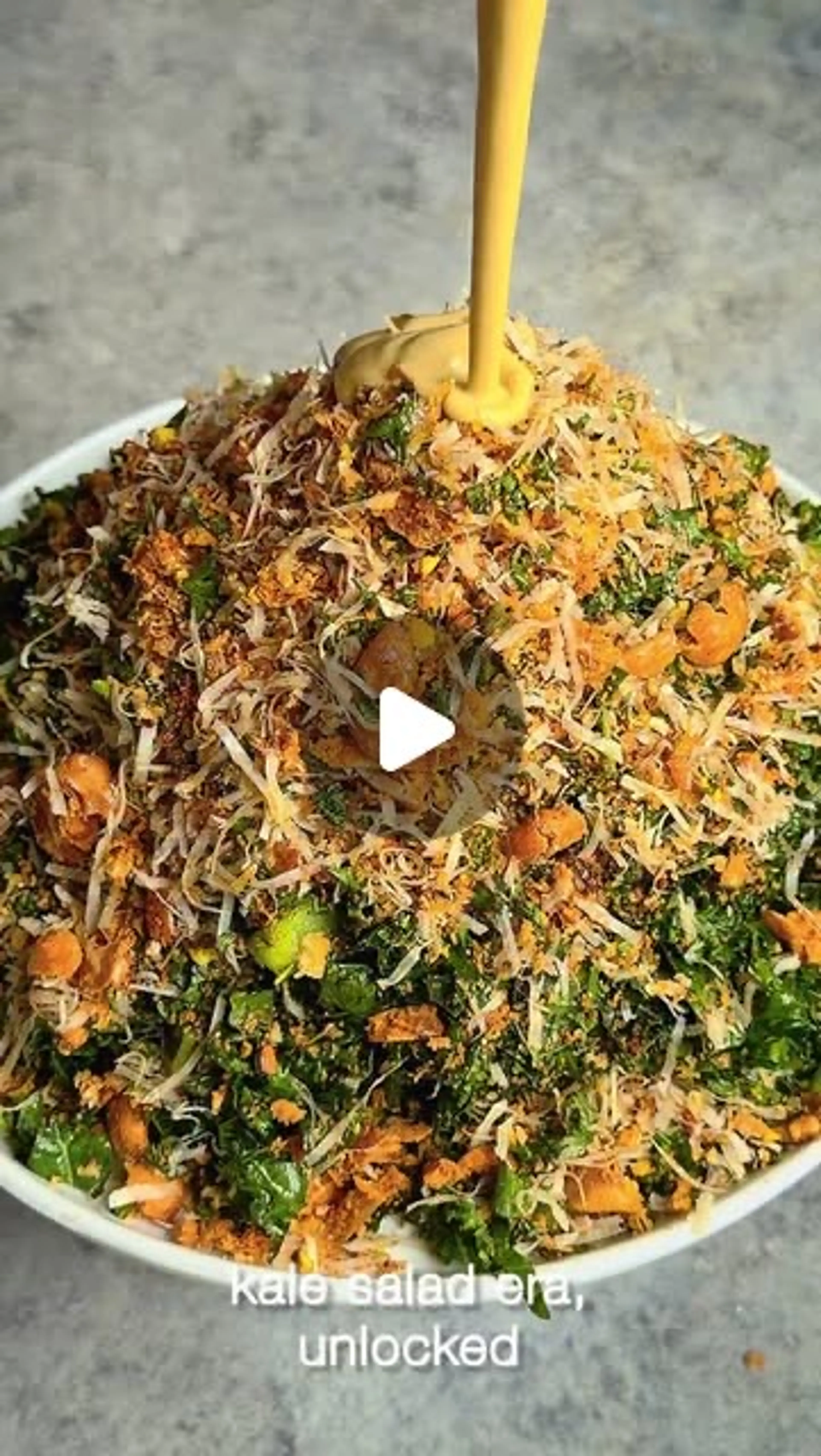 Micro Chopped Kale Salad with Pistachio-date Dressing & Chic