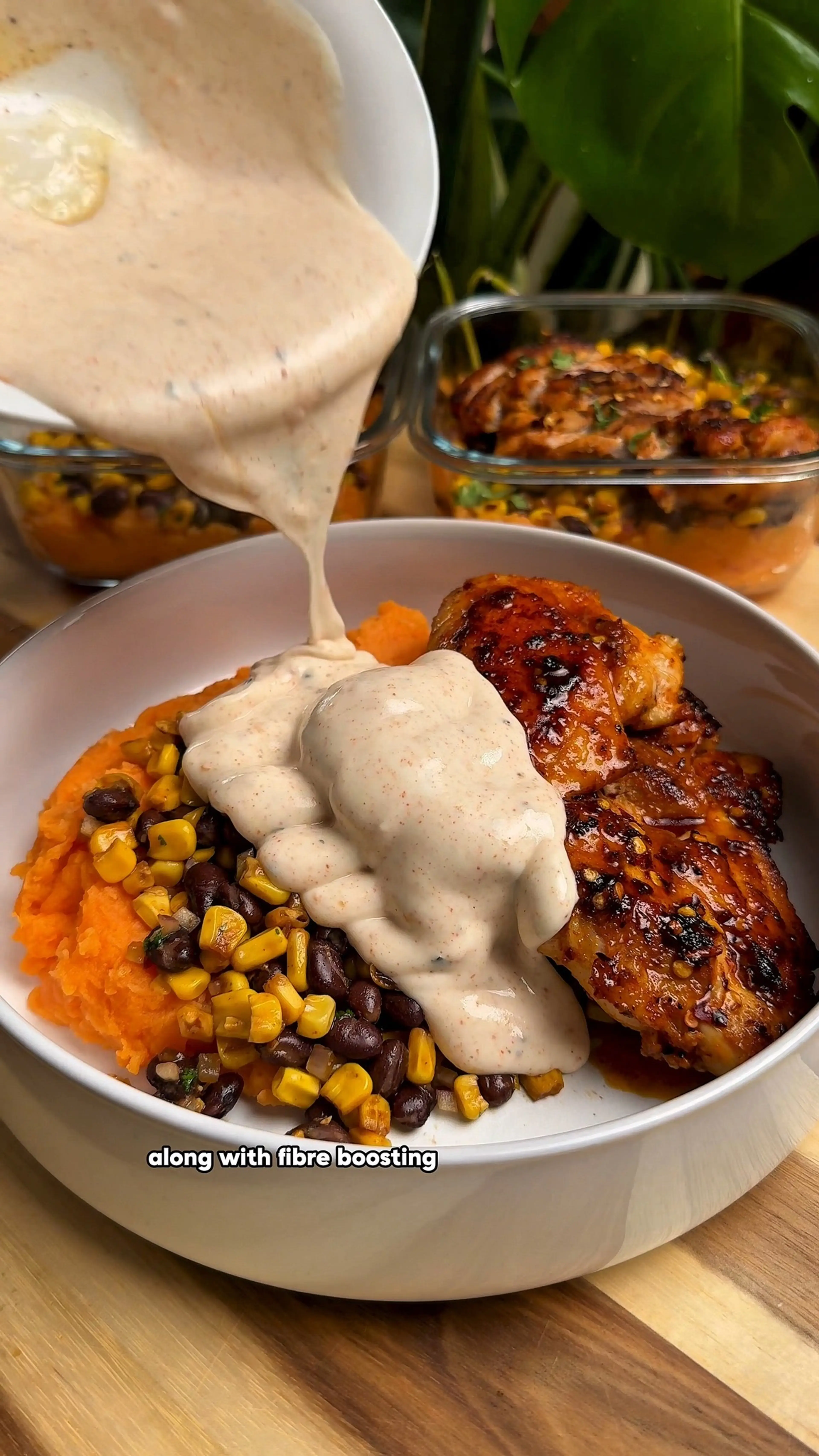 Hot Honey Cajun Chicken with Sweet Potato Mash & Charred Swe