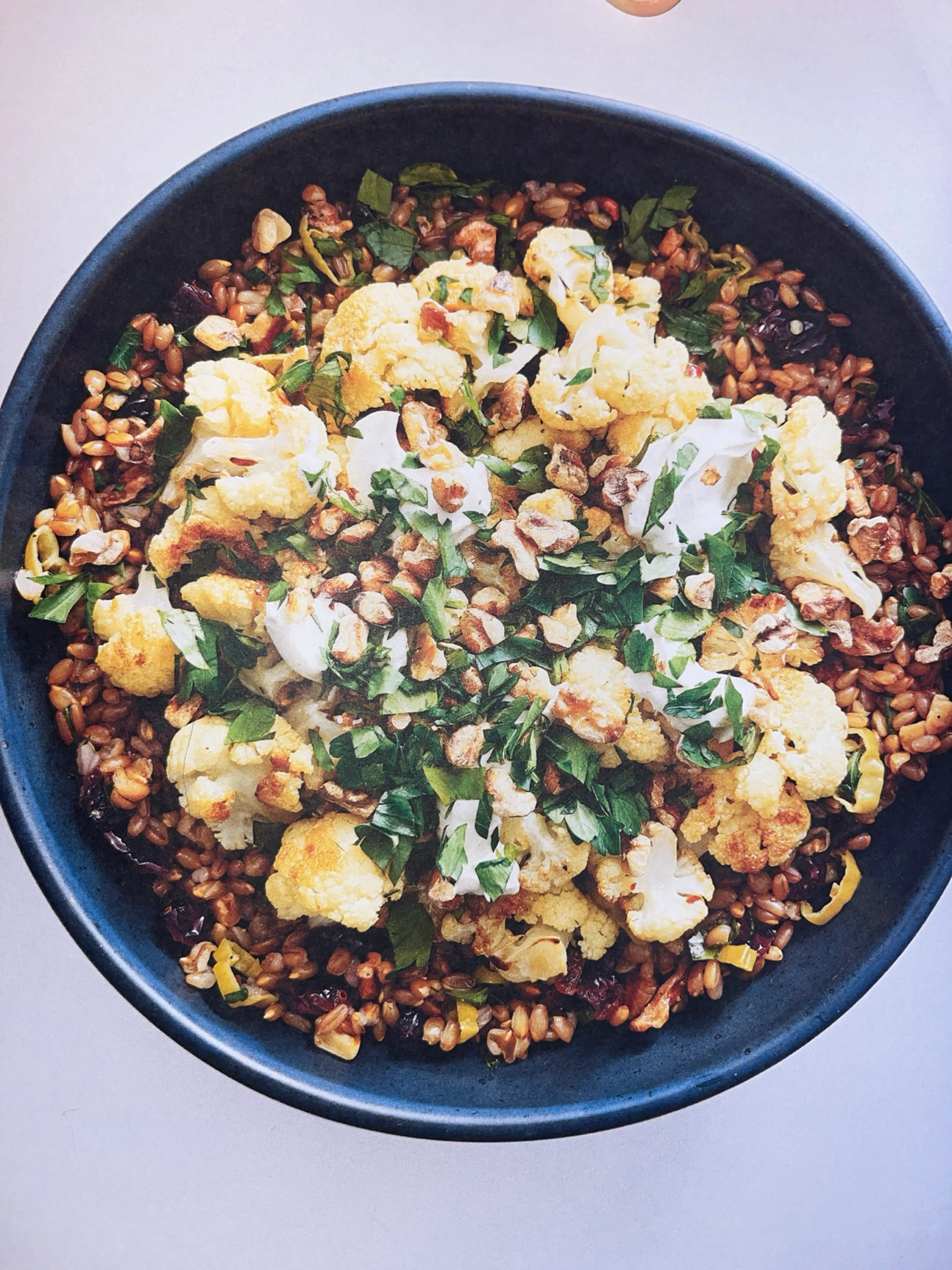 Rye Berry and Roasted Cauliflower Salad