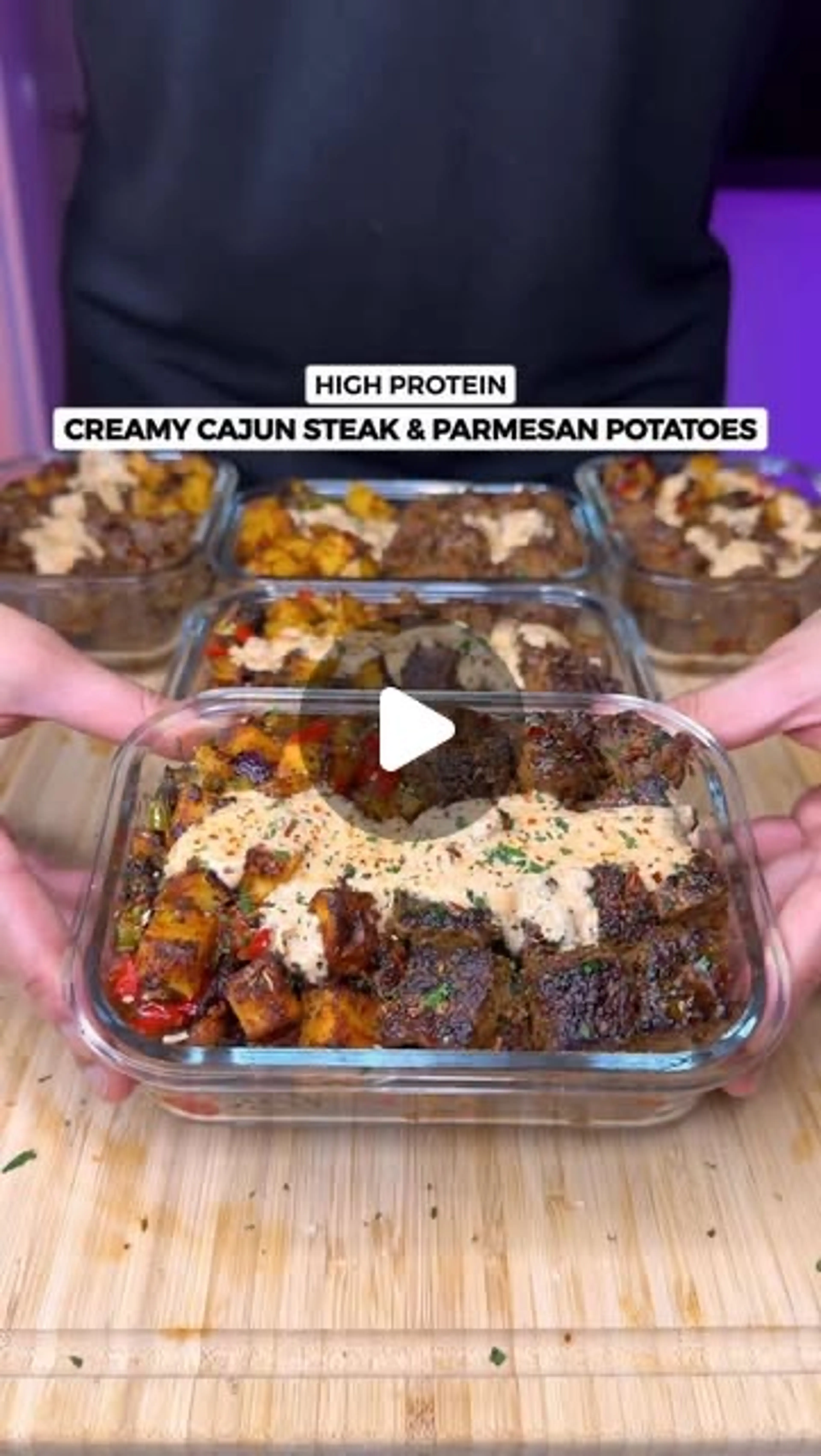 Creamy Cajun Steak Bites & Parmesan Potatoes