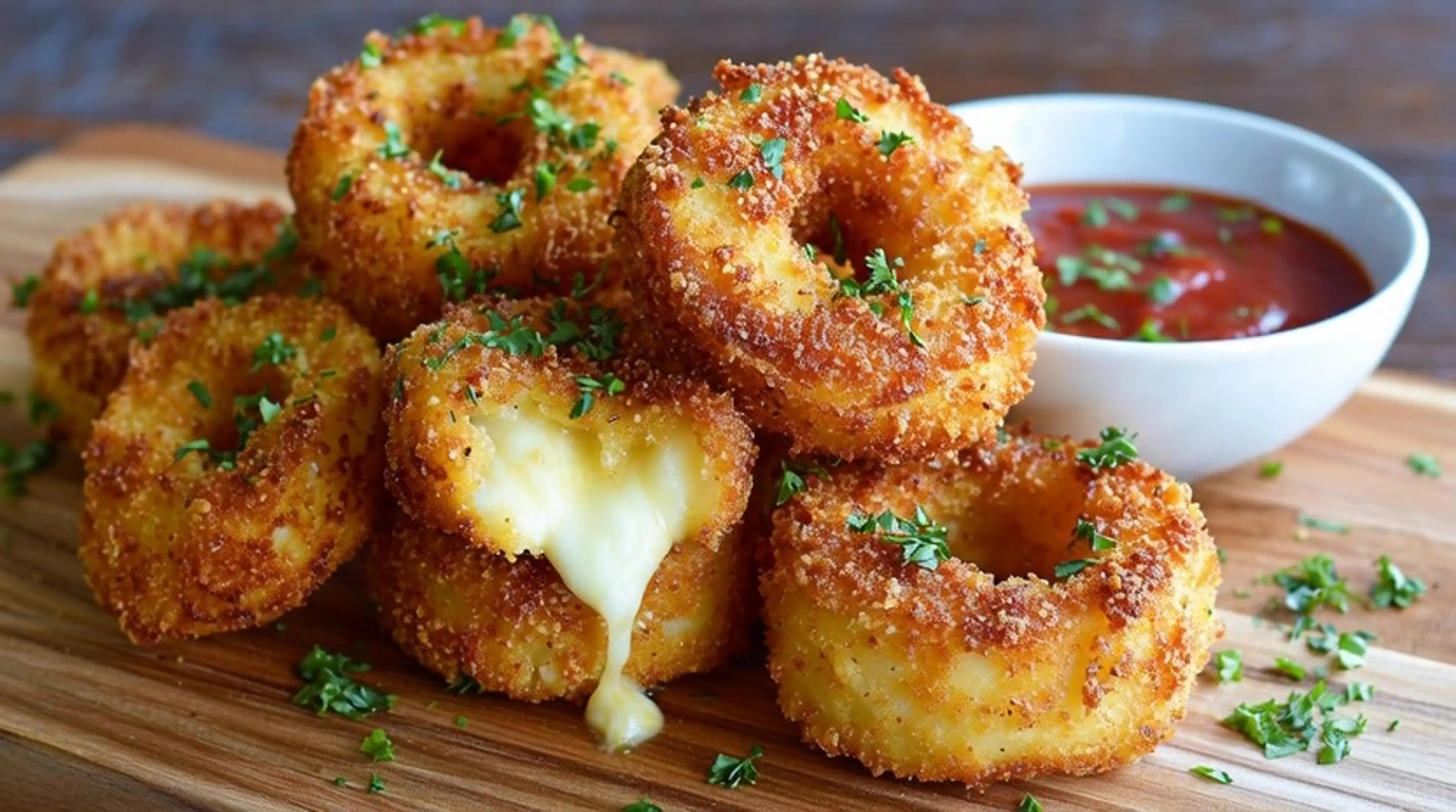 Stuffed Mozzarella Onion Rings