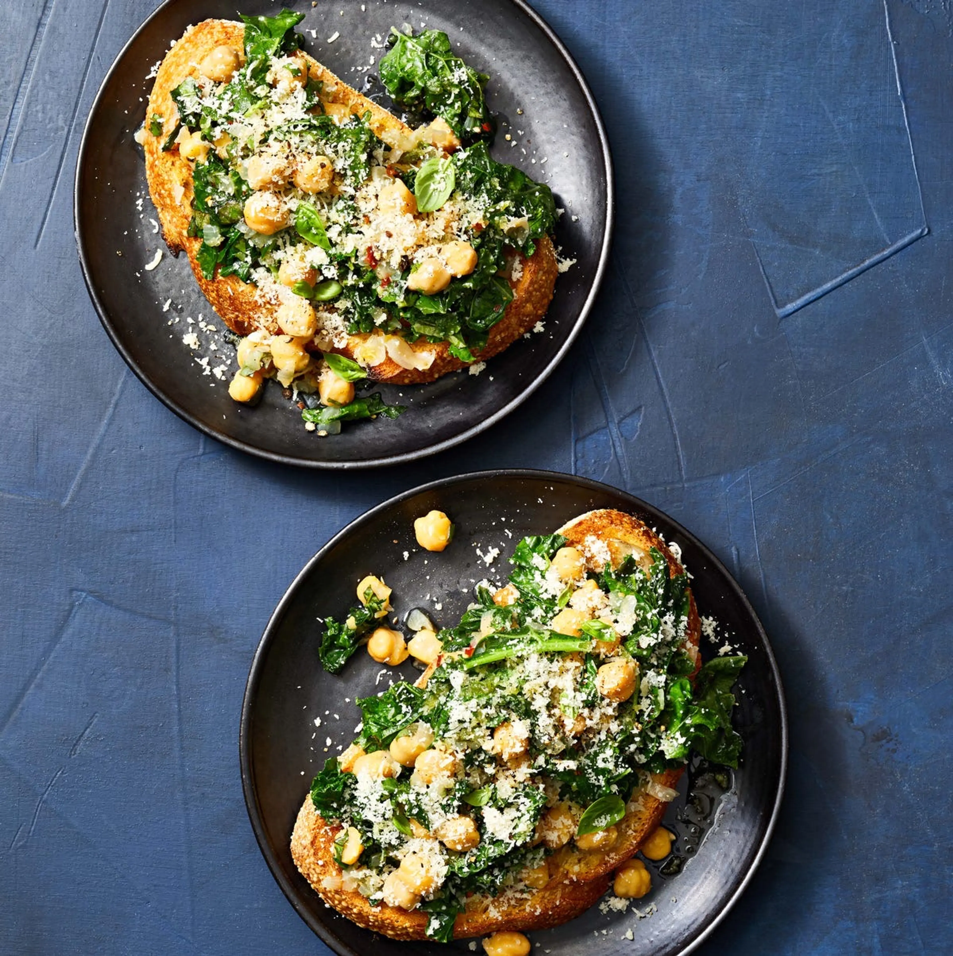 Kale and Chickpea Toasts