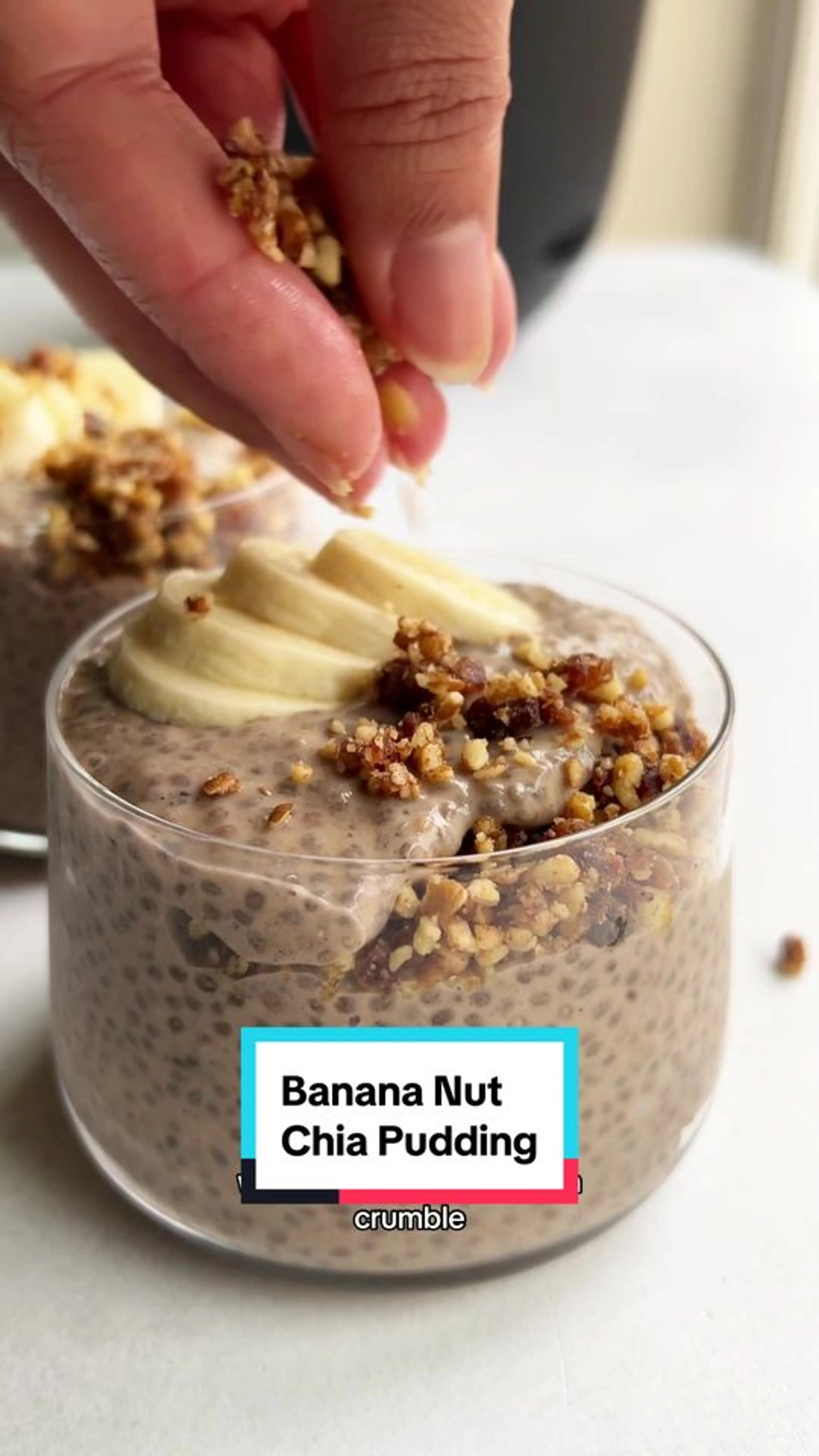Banana Nut Chia Pudding with a Date Pecan Crumble, Just 15 M