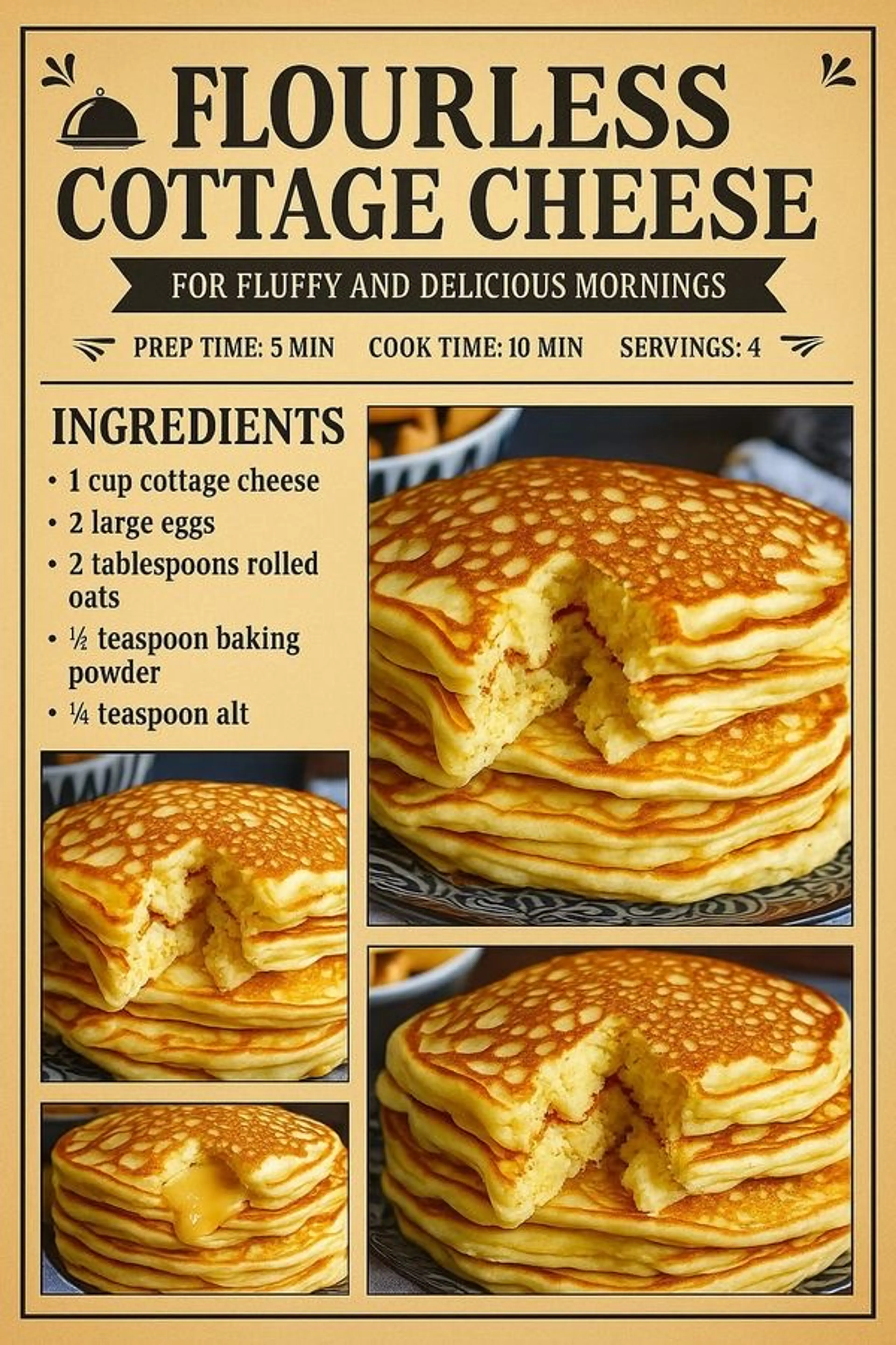 Flourless Cottage Cheese Pancakes