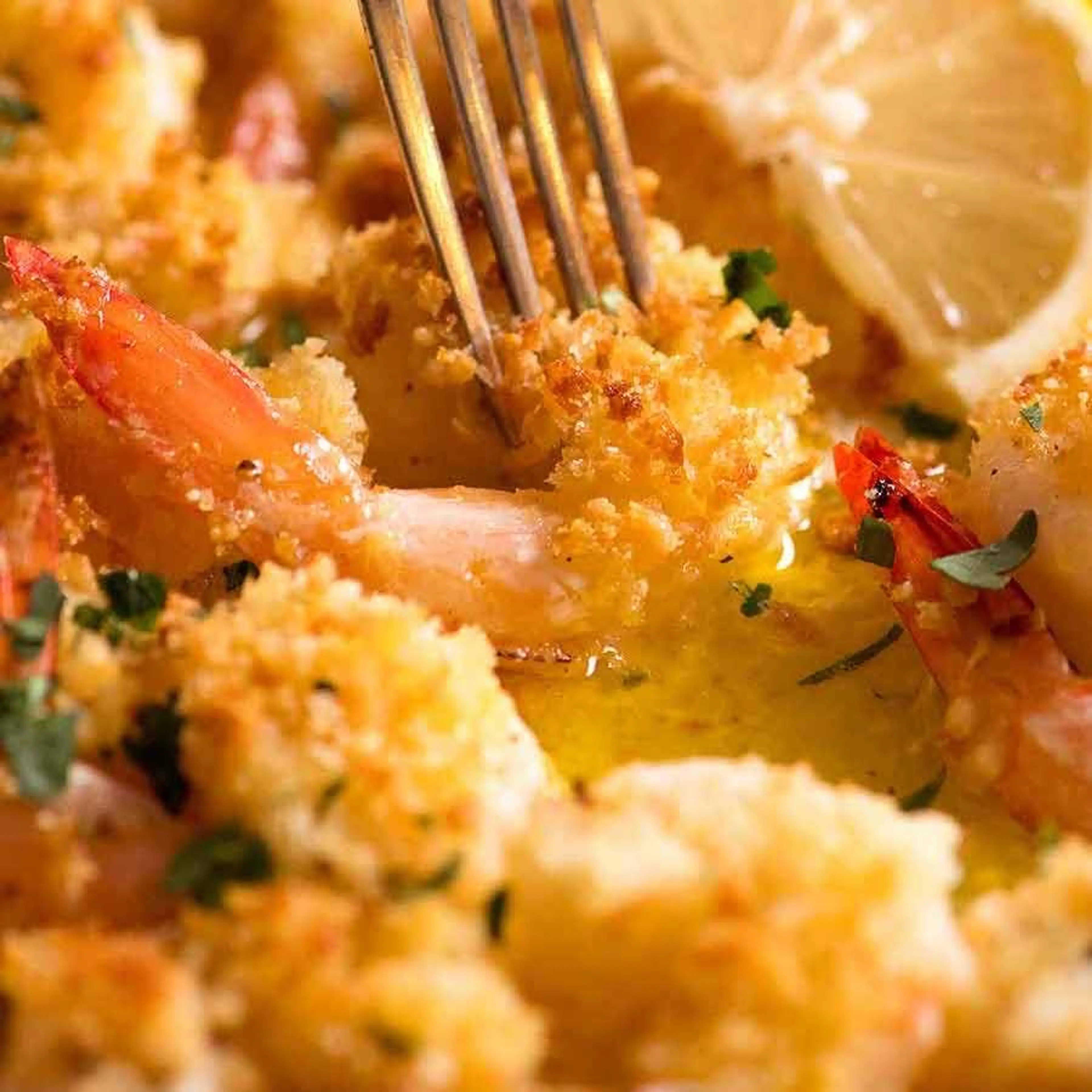 Crispy Baked Shrimp in Lemon Butter Sauce (Prawns)