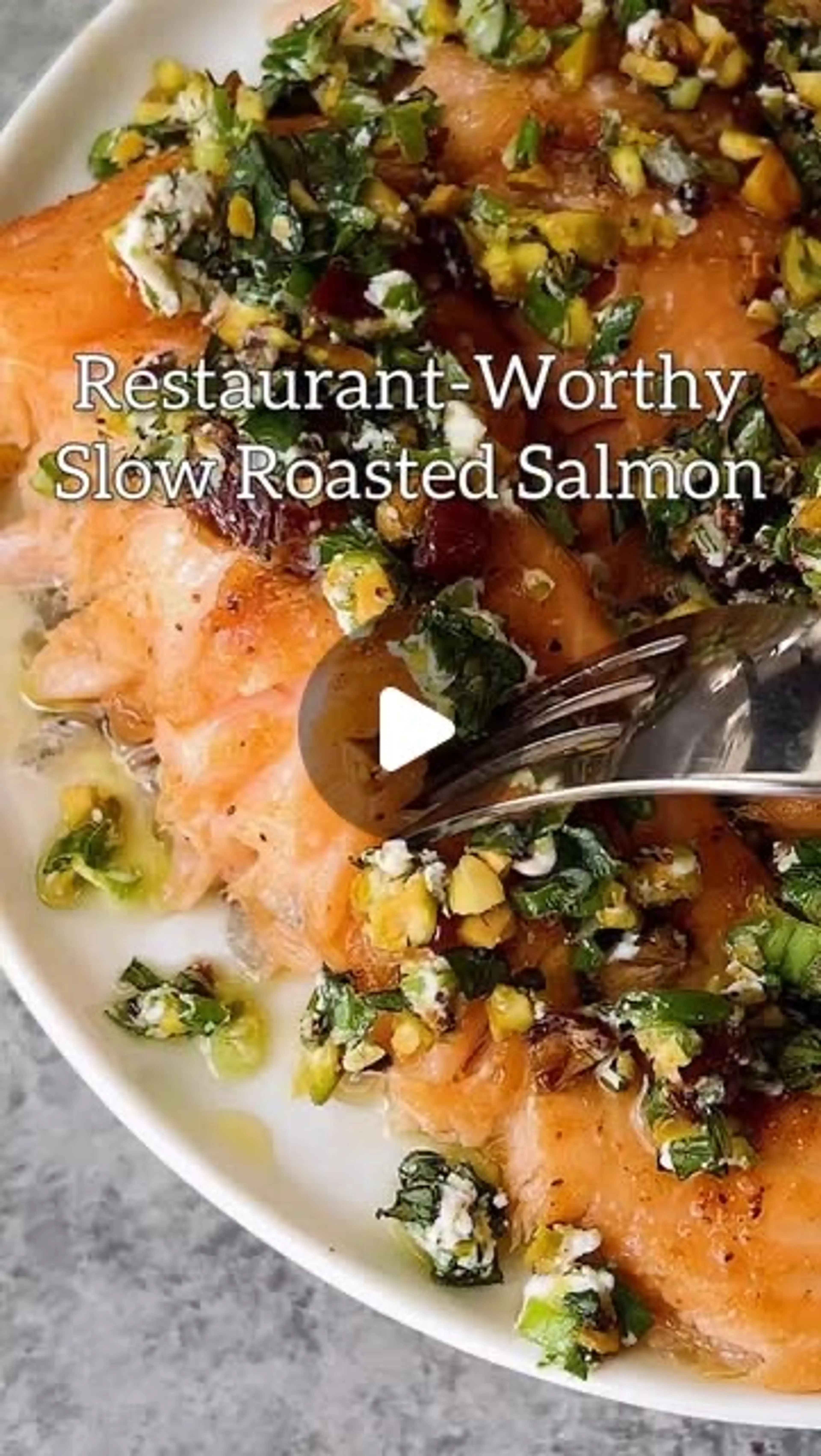 Slow Roasted Spiced-honey Salmon with Pistachio-goat Cheese-