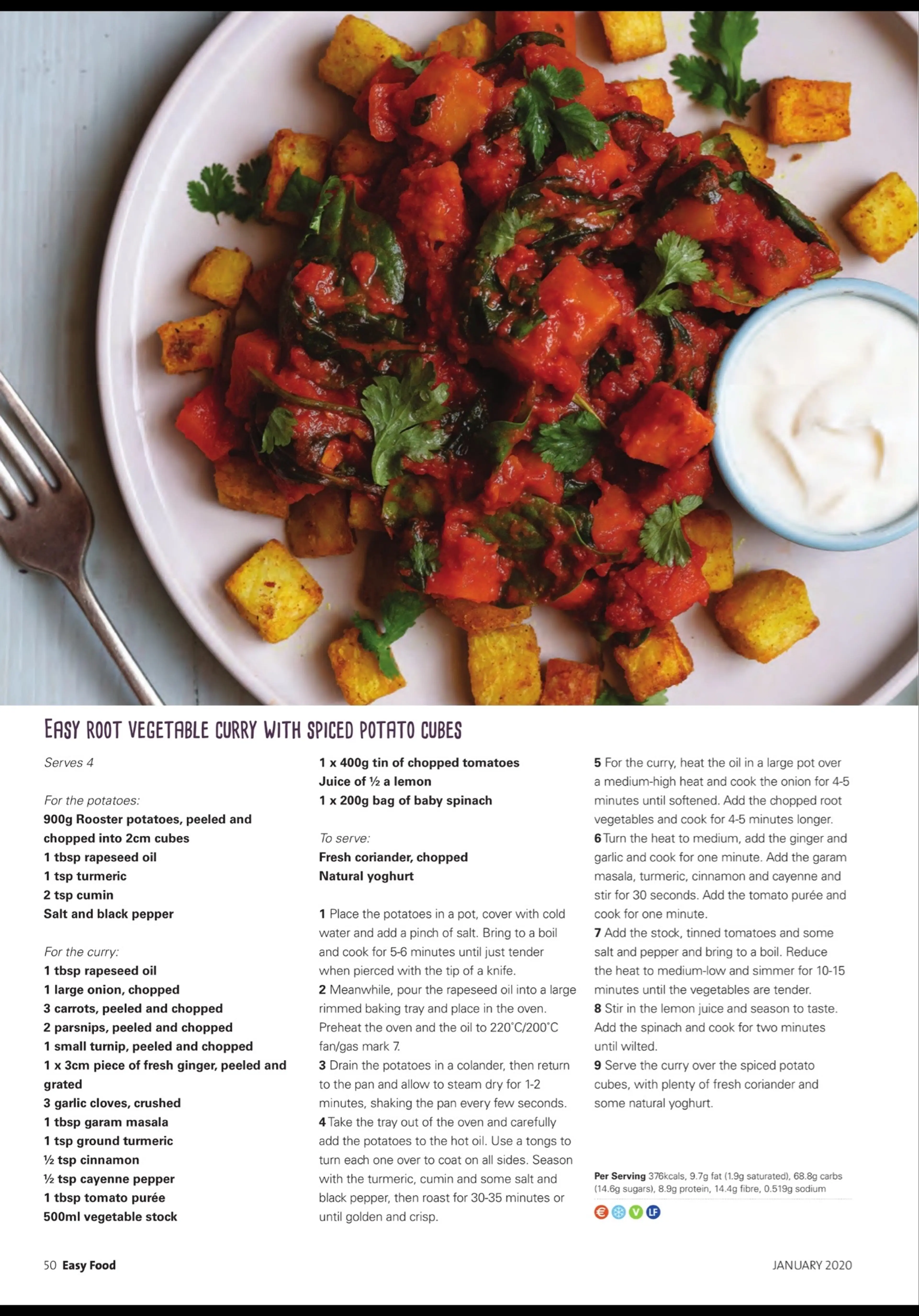 ROOT VEGETABLE CURRY WITH SPICED POTATO CUBES
