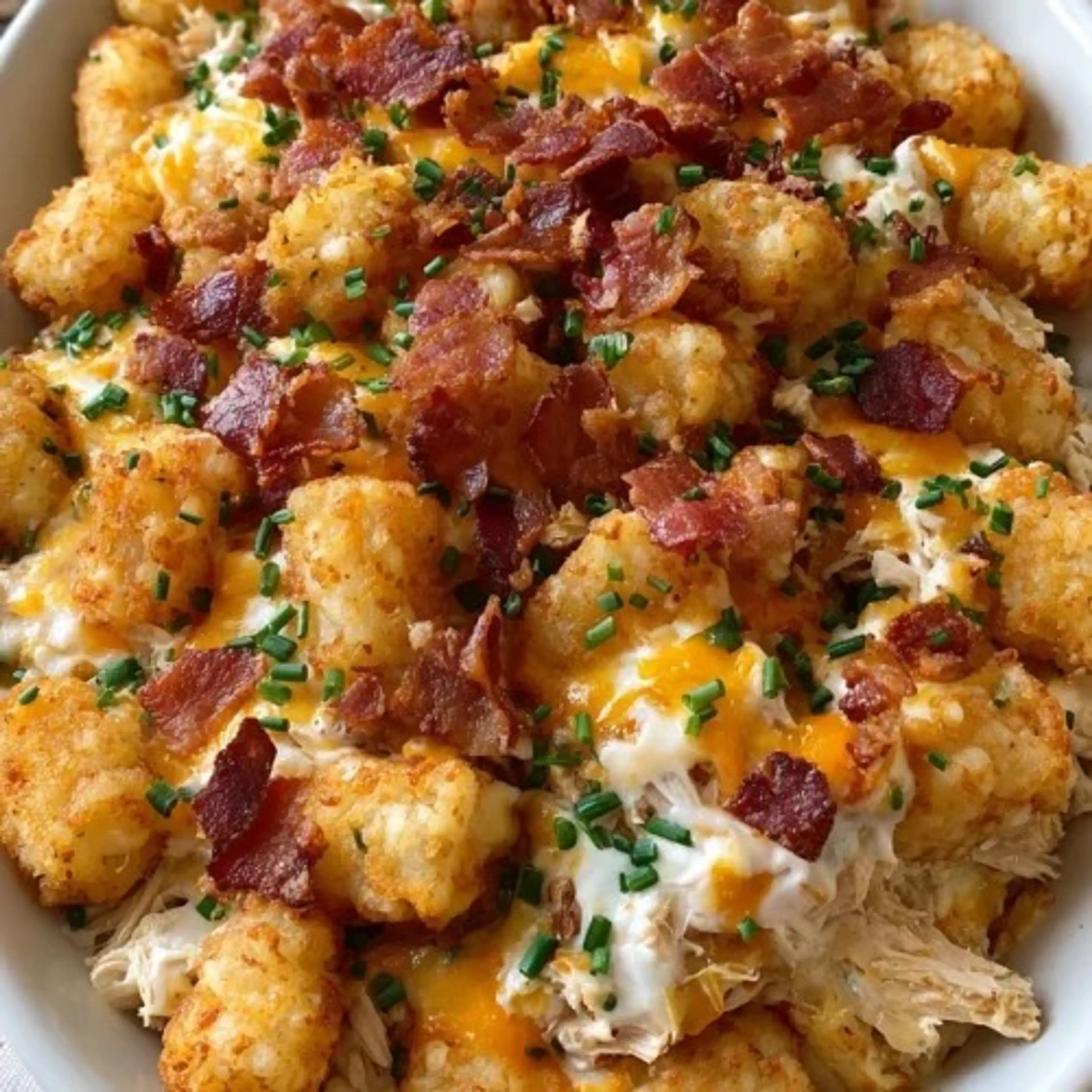 Chicken Bacon Ranch Tater Tot Casserole