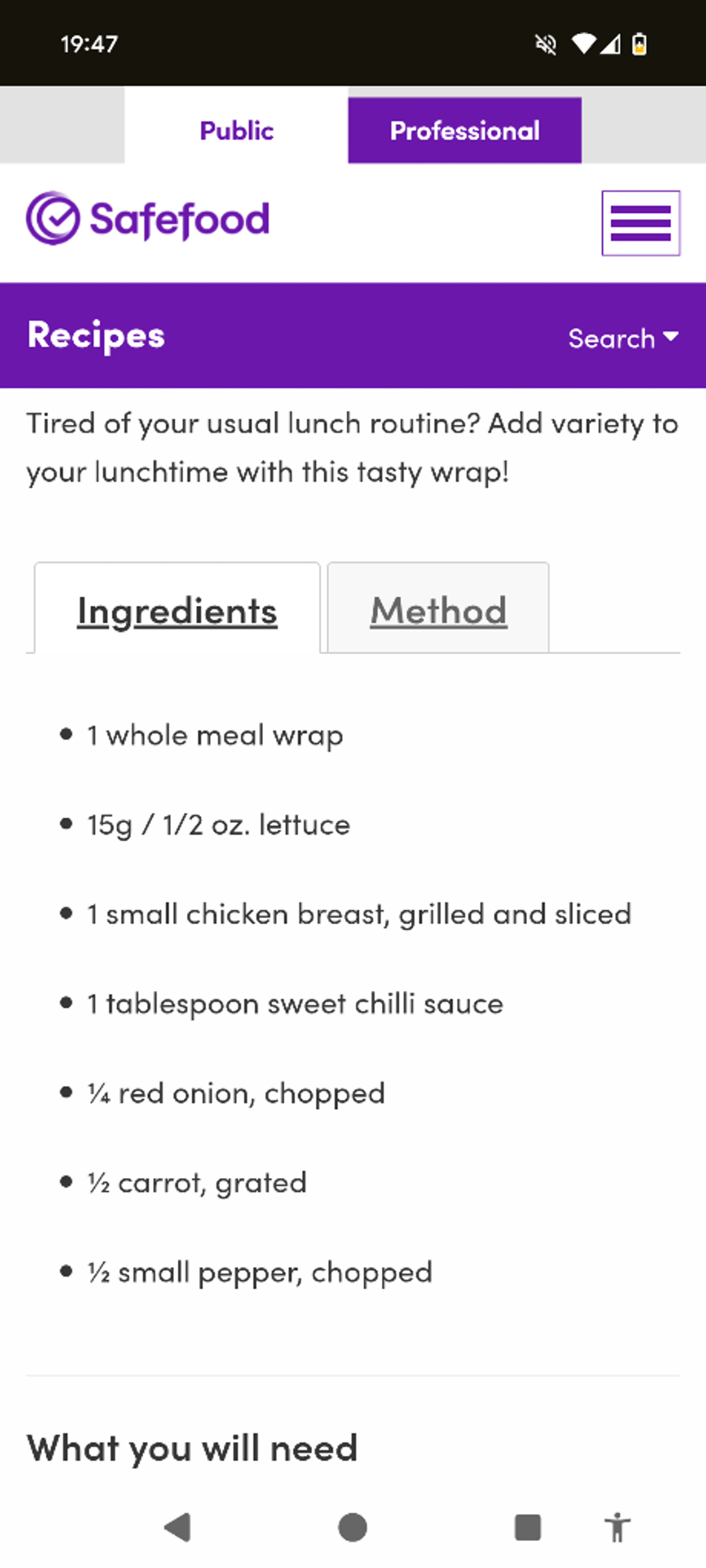 Sweet Chili Chicken Wrap