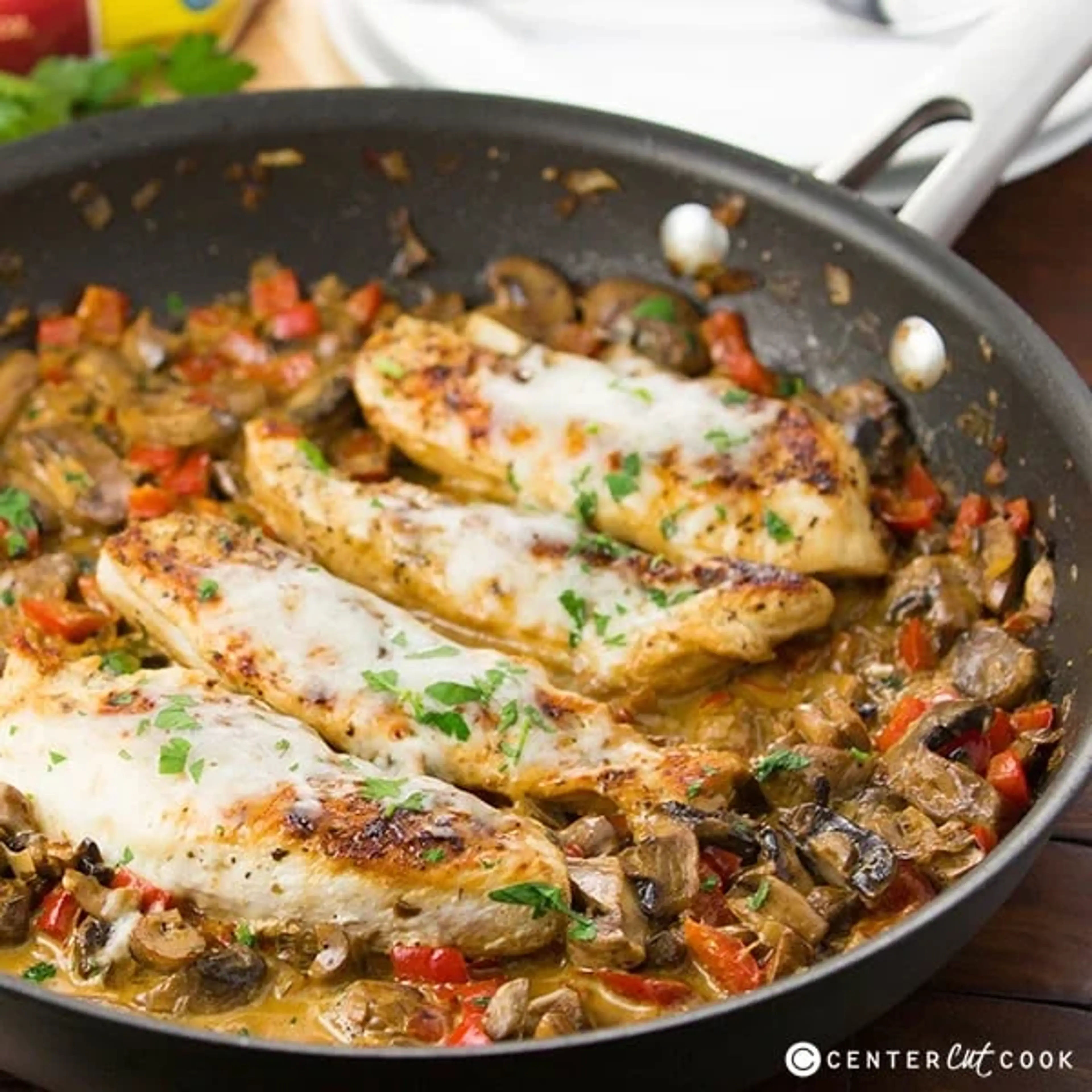 One Skillet Cheesy Italian Chicken
