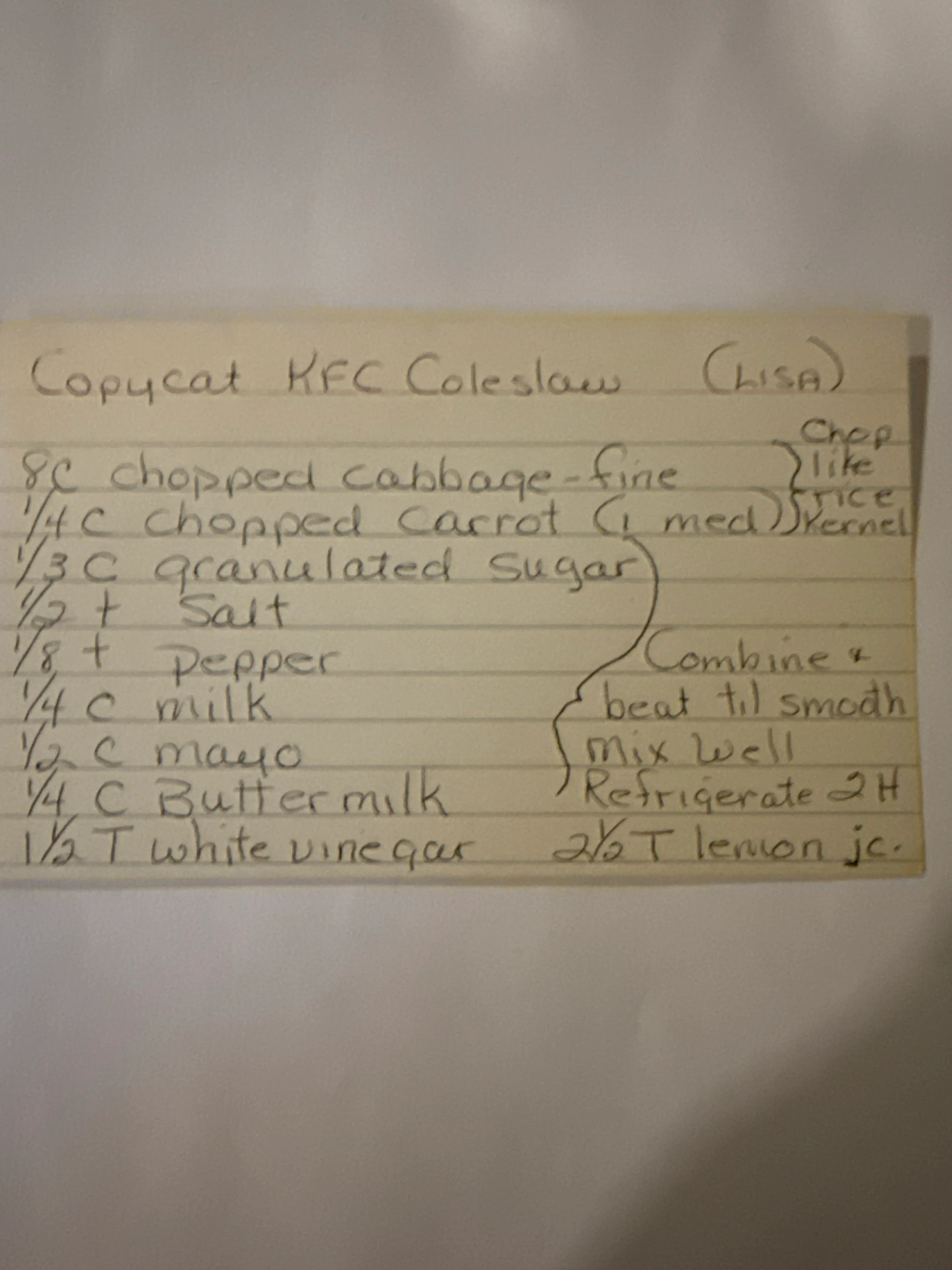 Copycat KFC Coleslaw (Lisa)