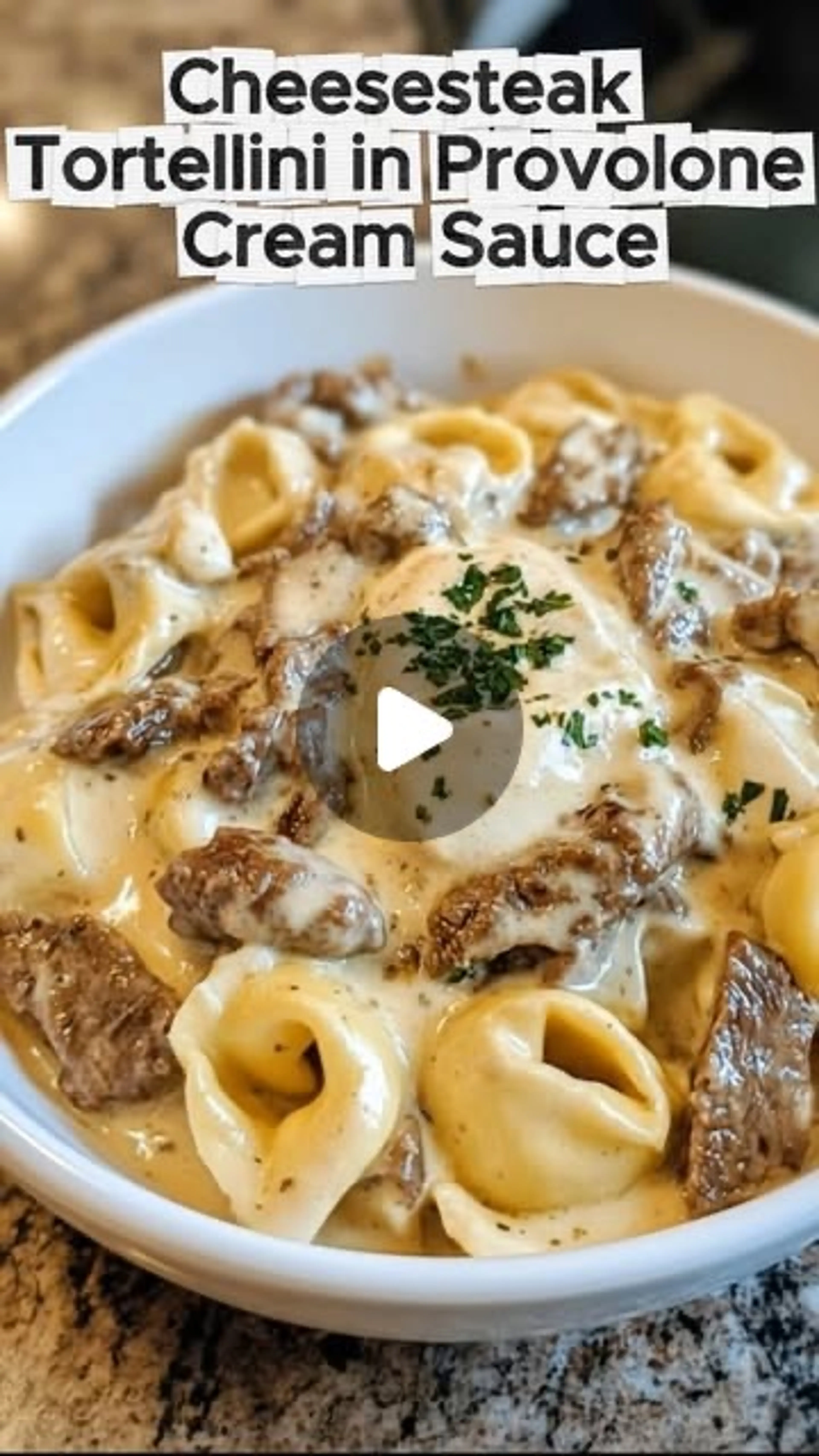 Cheesesteak Tortellini in Provolone Cream Sauce