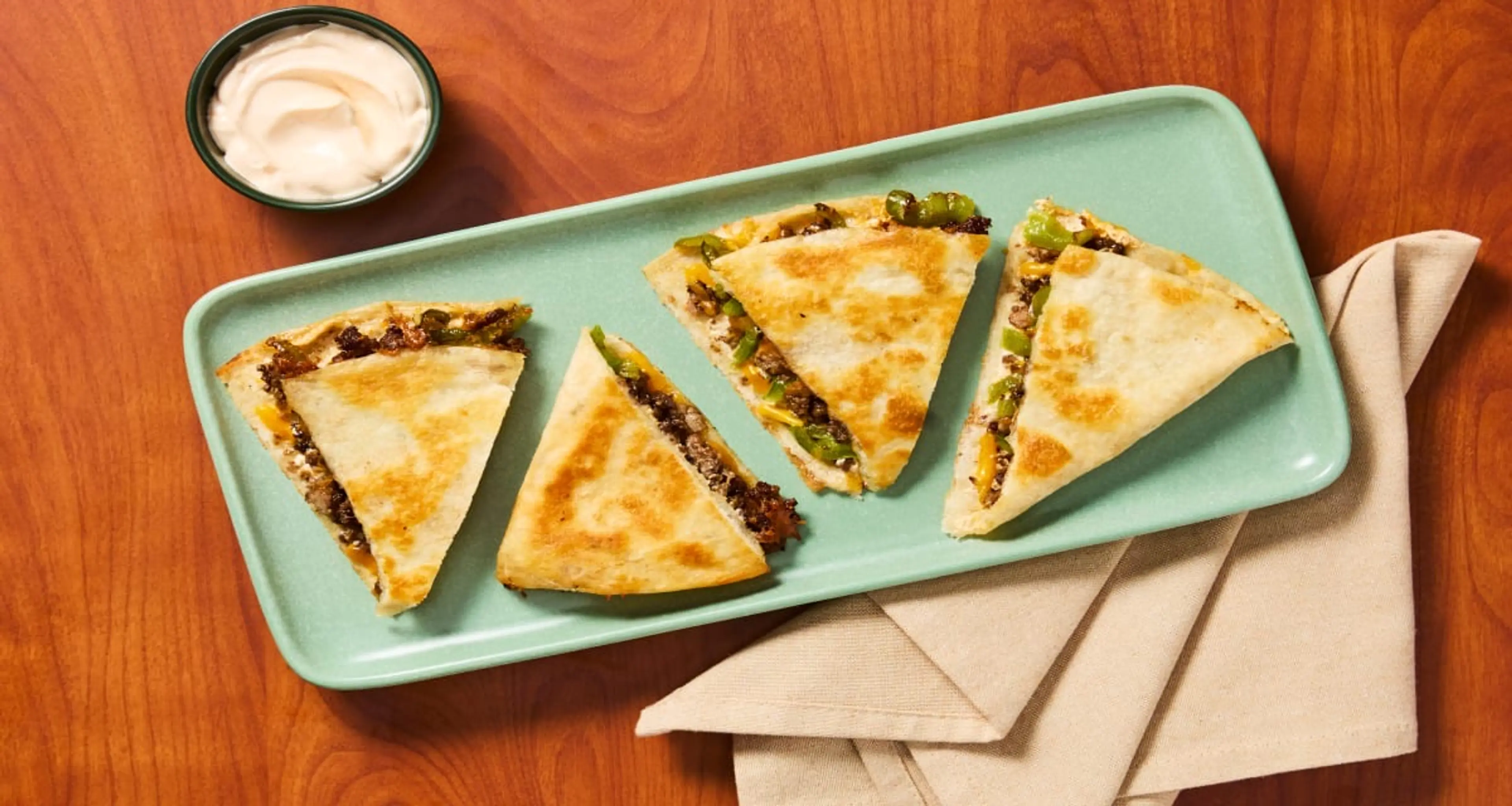 One-Pan Cheesy Beef Tortilla Melts with Green Pepper & Spicy