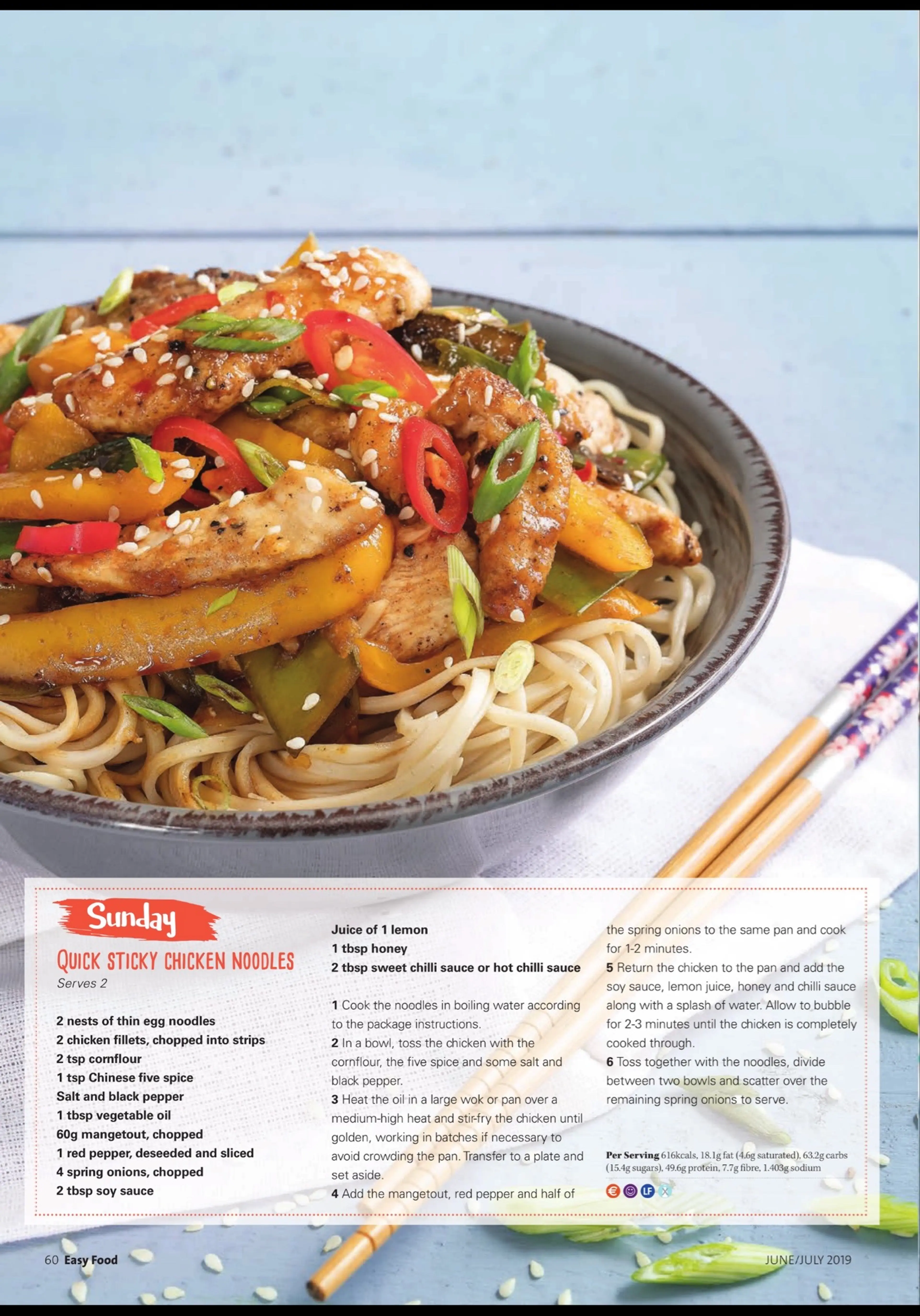 QUICK STICKY CHICKEN NOODLES