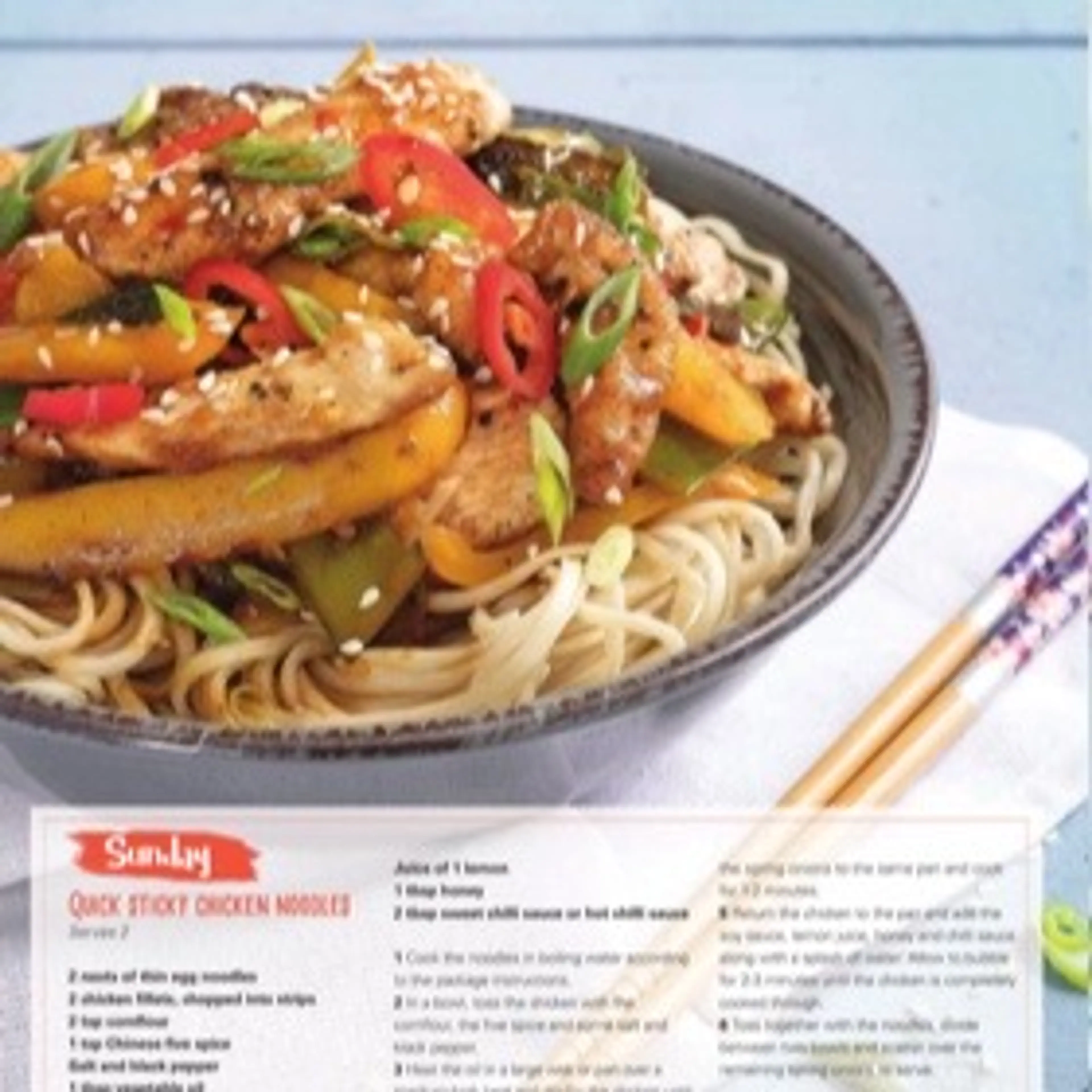QUICK STICKY CHICKEN NOODLES