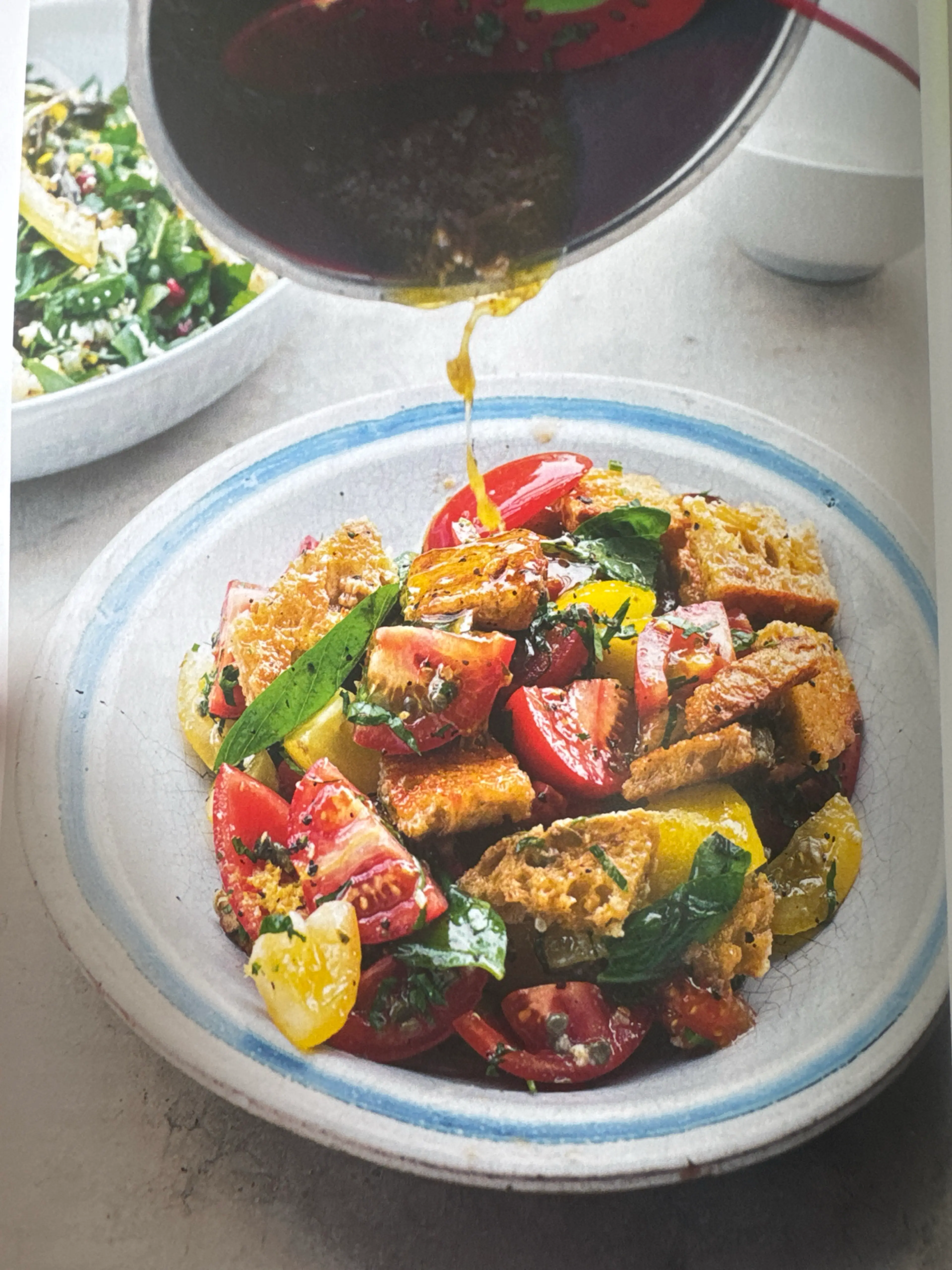 Tomato and bread salad with anchovies and capers