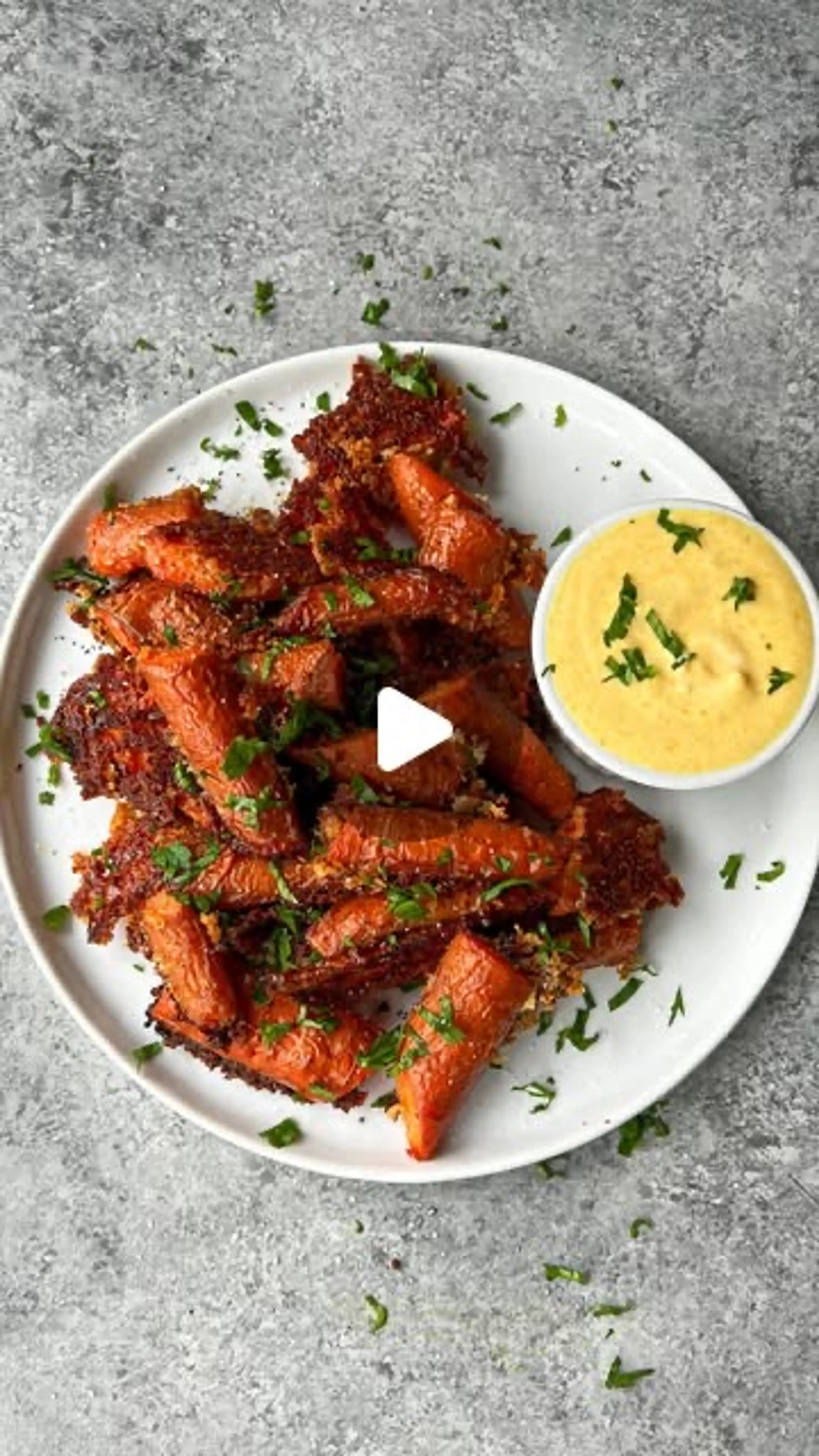 Crispy Roasted Parmesan Carrots with Creamy Honey Mustard! T