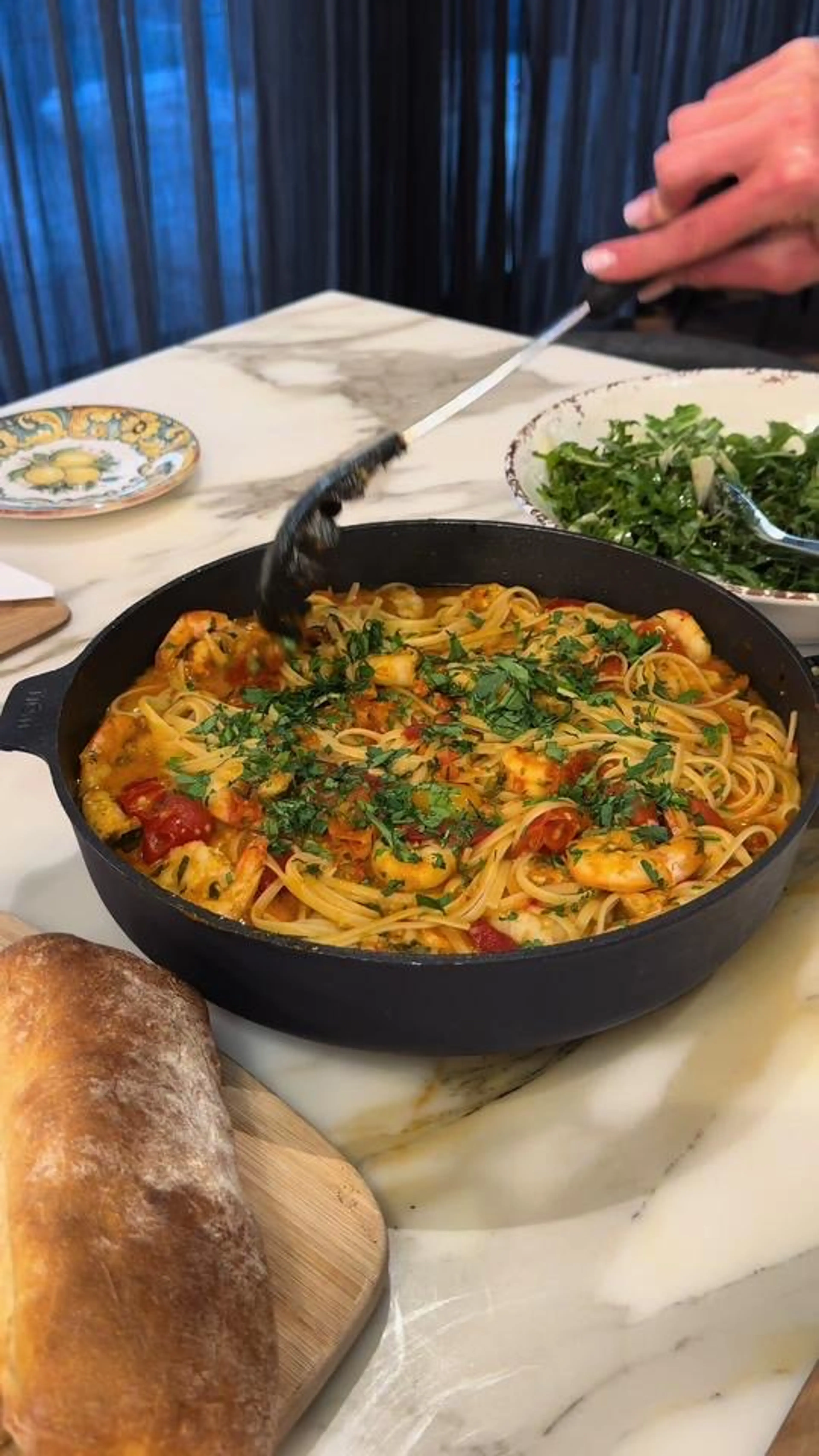 Creamy prawn pasta