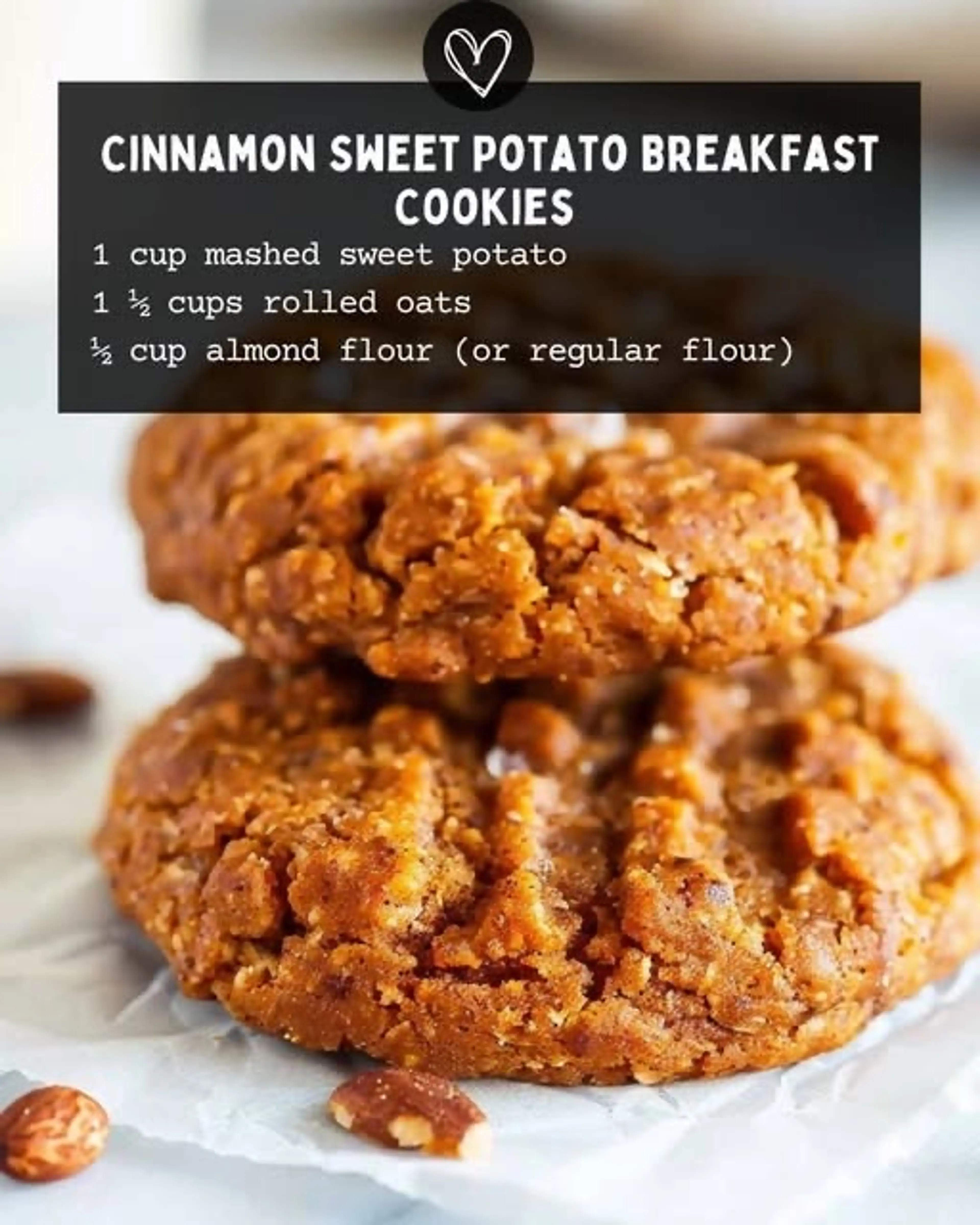 Cinnamon Sweet Potato Breakfast Cookies