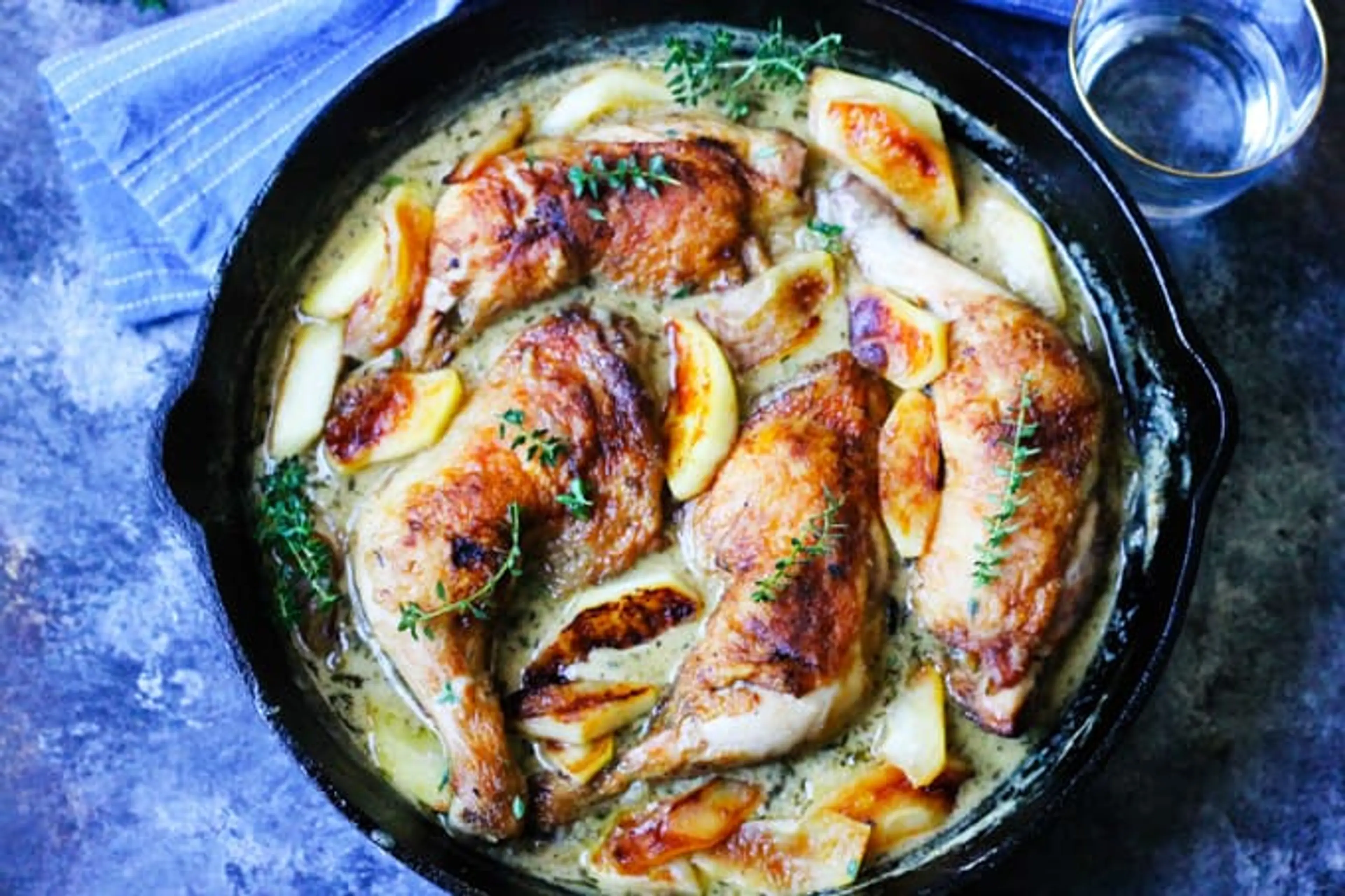 Chicken Normandy (Chicken Legs Braised in Apple Cider & Bran
