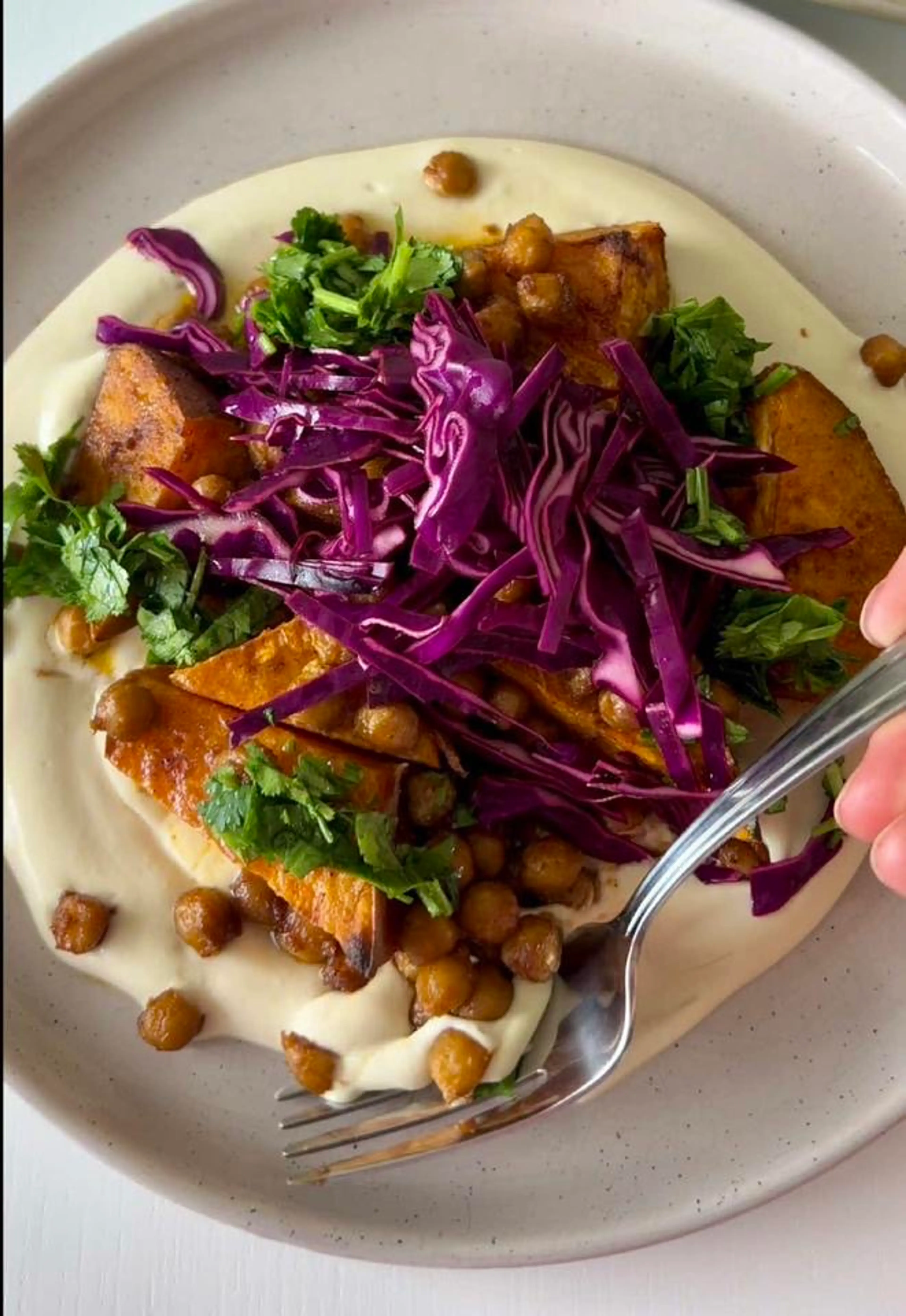 Roasted Sweet Potato & Whipped Miso Tofu