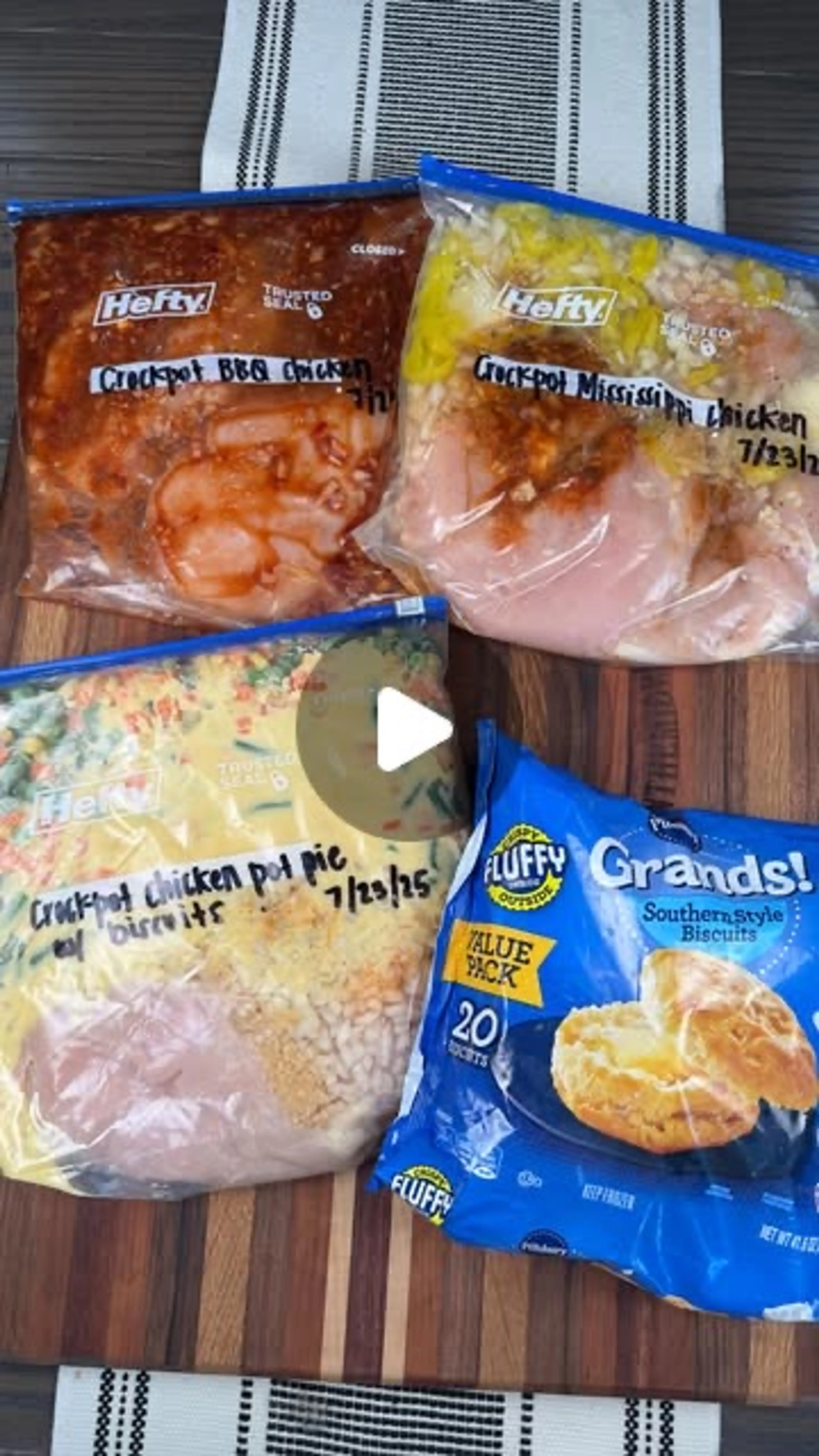 3 Crockpot Chicken Freezer Meals