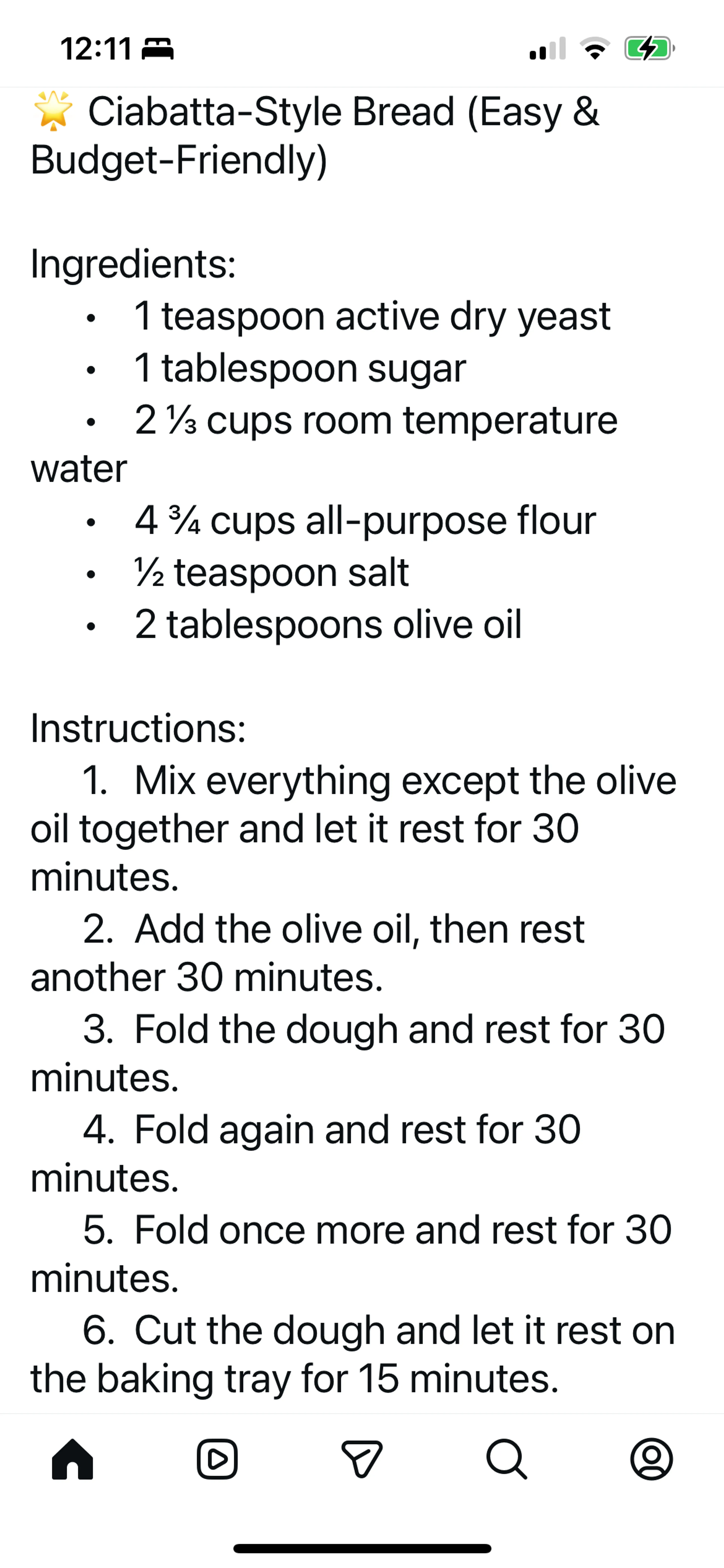 Ciabatta-Style Bread (Easy & Budget-Friendly)