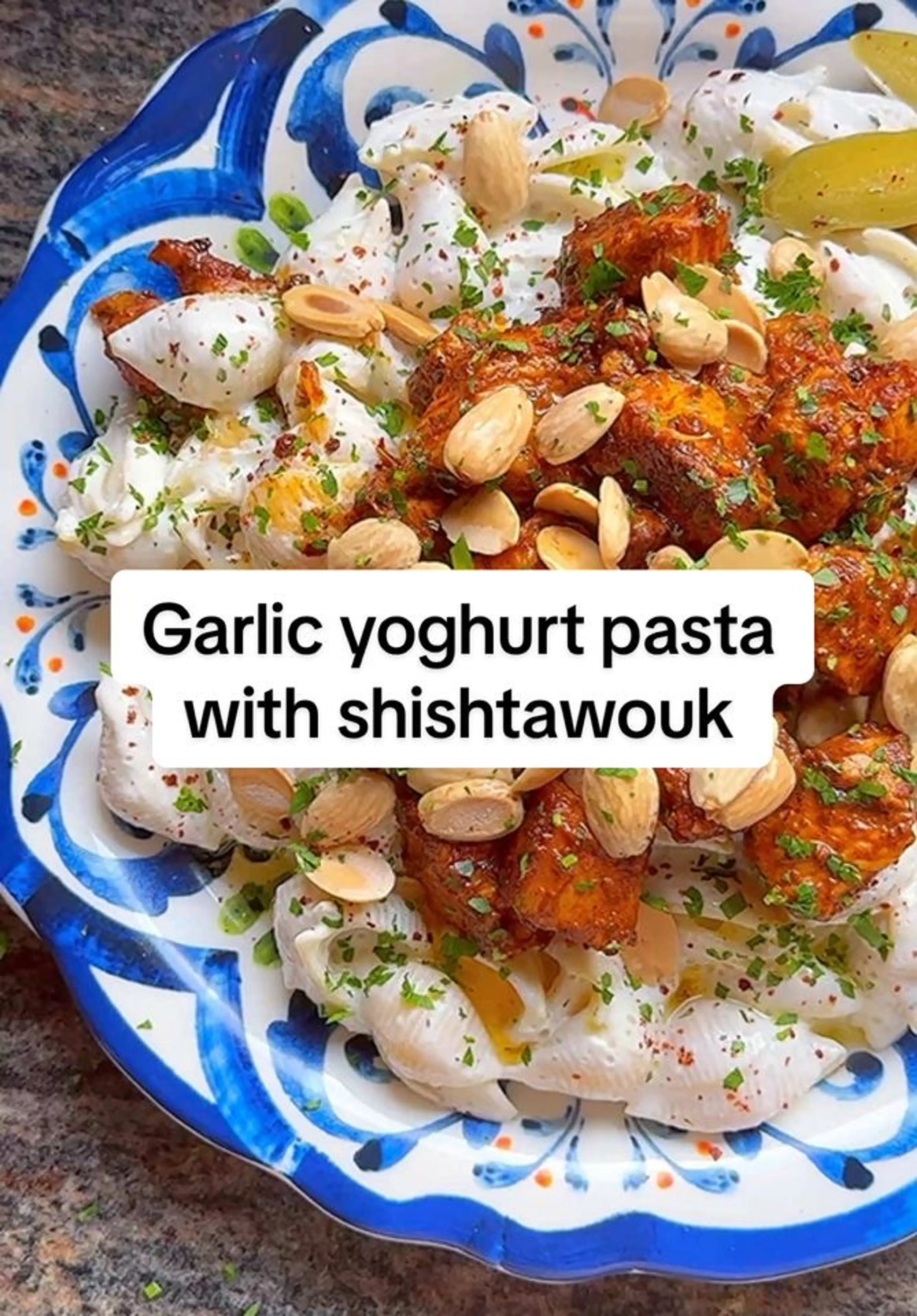 Shishtawouk With Garlic Yoghurt Pasta